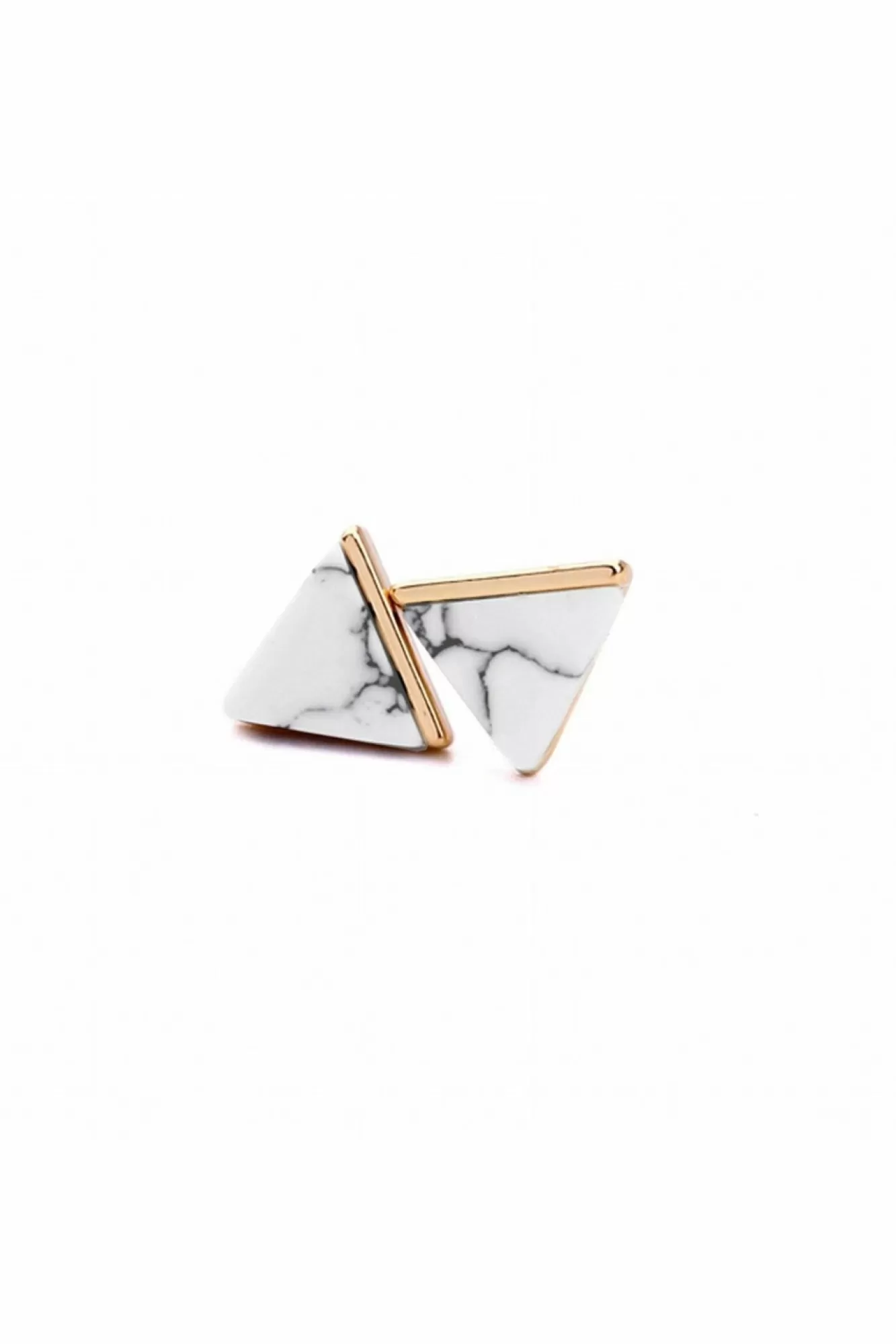 Jewellery^Last True Angel Marble Pyramid Earring In Gold White