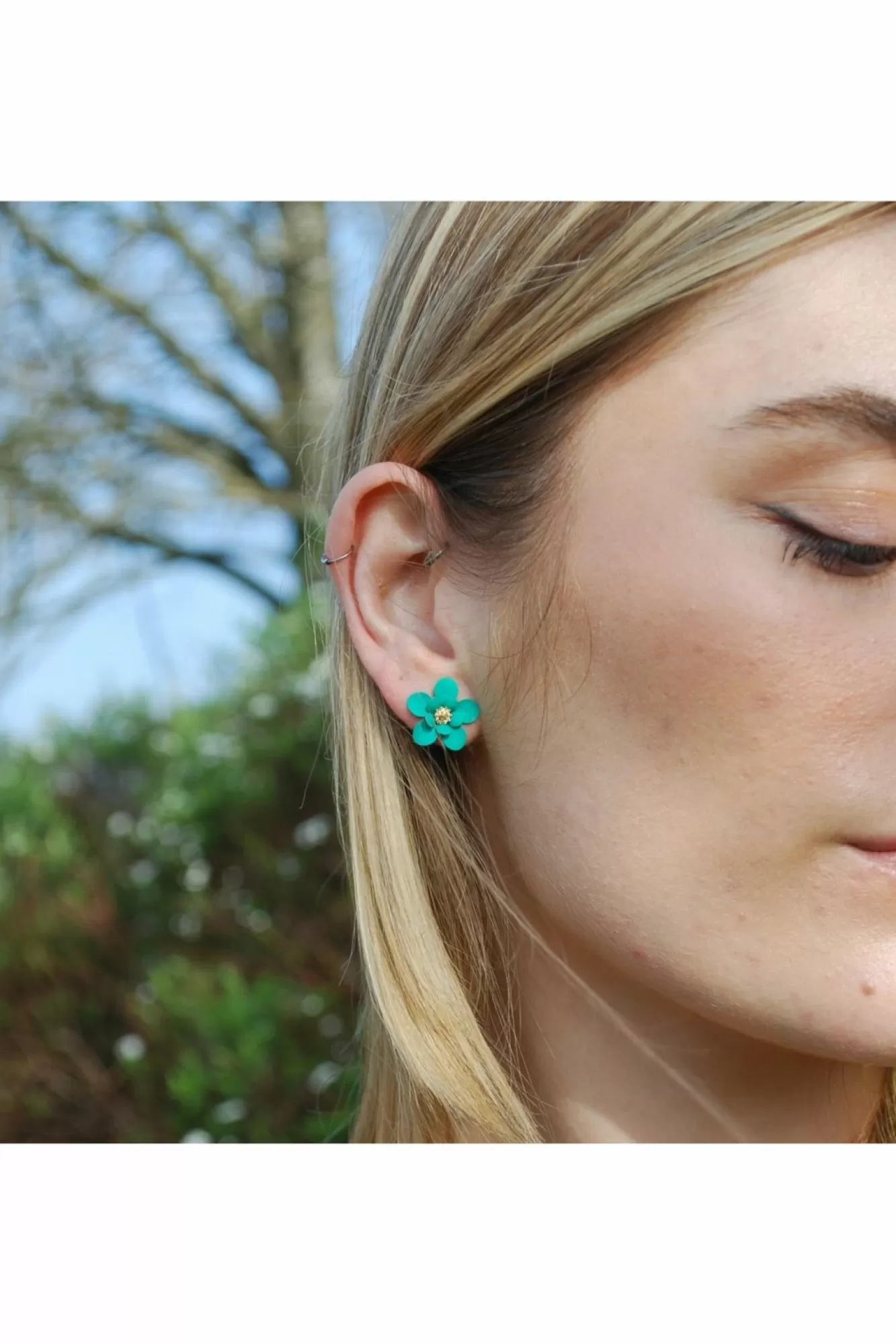 Jewellery^Last True Angel Matt Flower Earring In Green Teal