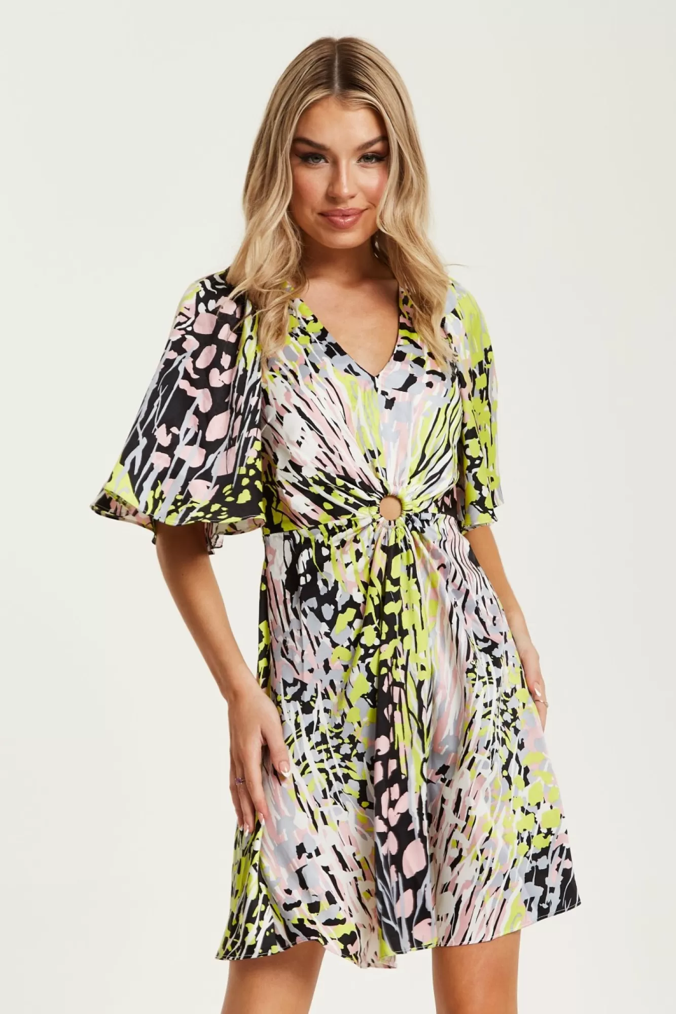 Mini Dresses^Liquorish Abstract Print Mini Dress Multicolour