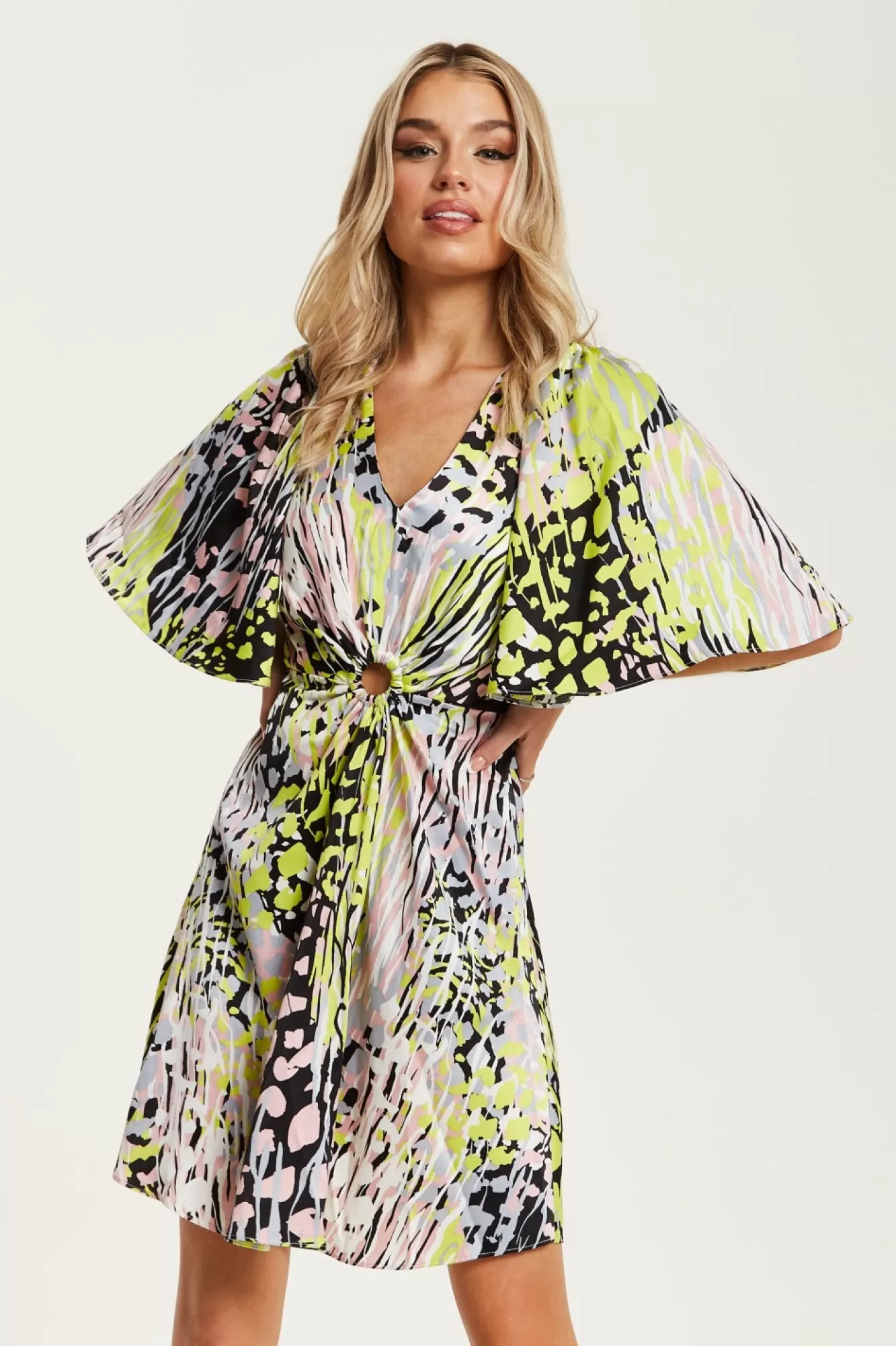 Mini Dresses^Liquorish Abstract Print Mini Dress Multicolour