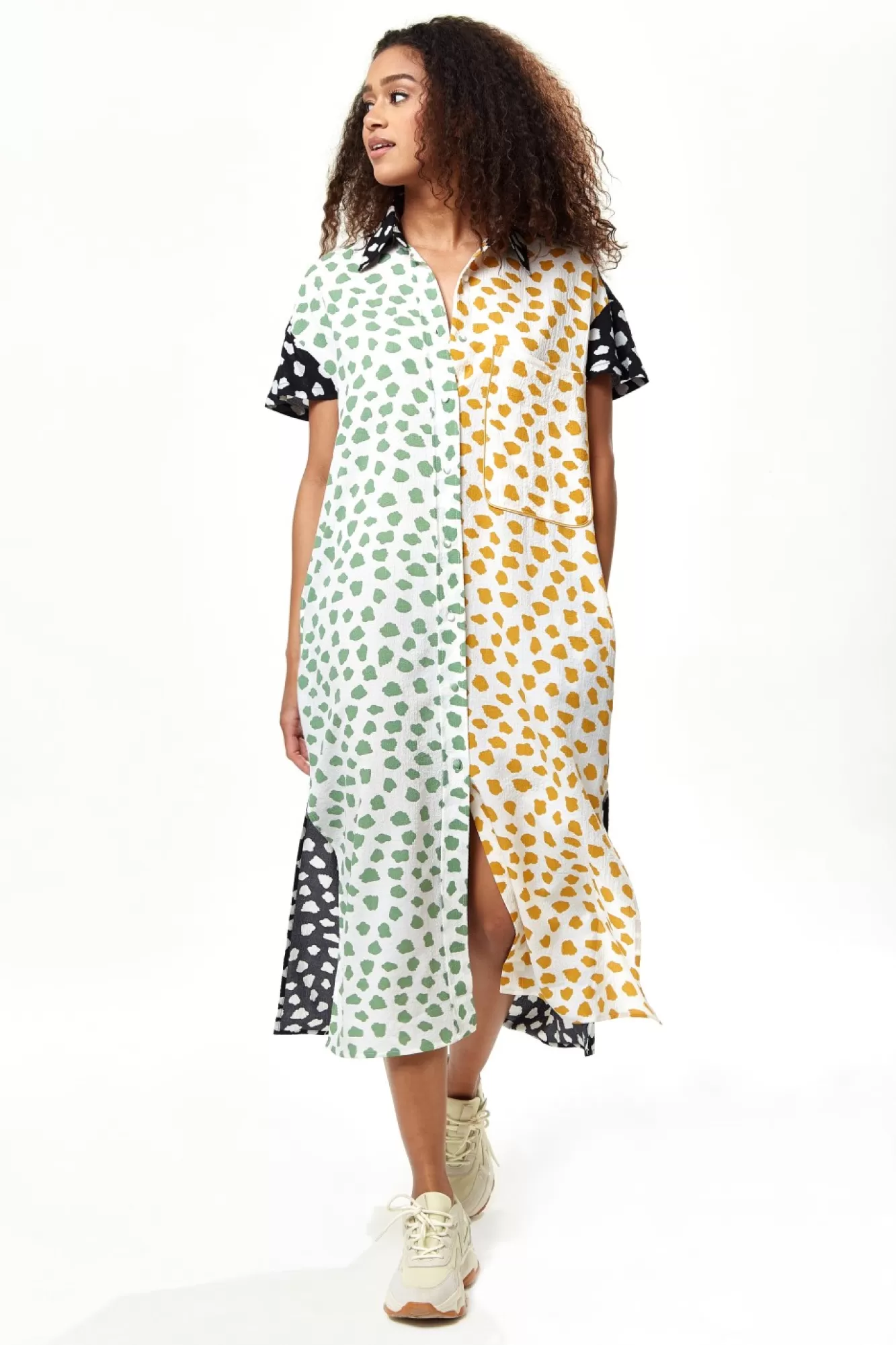 Midi Dresses^Liquorish Animal Print Oversized Shirt Dress Multicolor