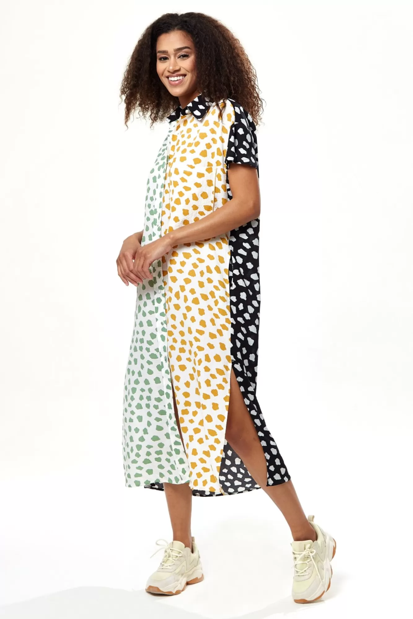Midi Dresses^Liquorish Animal Print Oversized Shirt Dress Multicolor