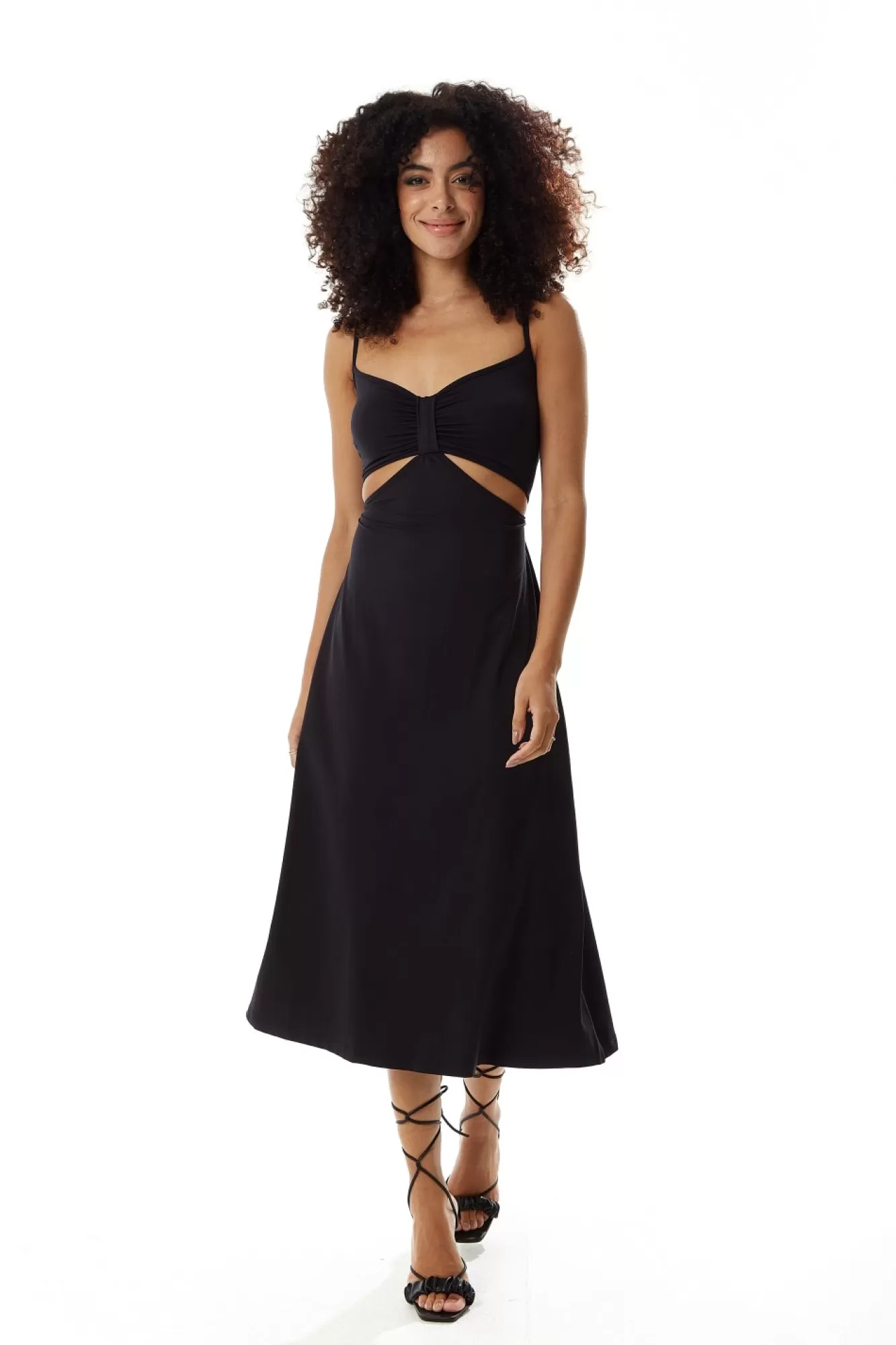 Midi Dresses^Liquorish Cami Dress With Cut Out Details Black