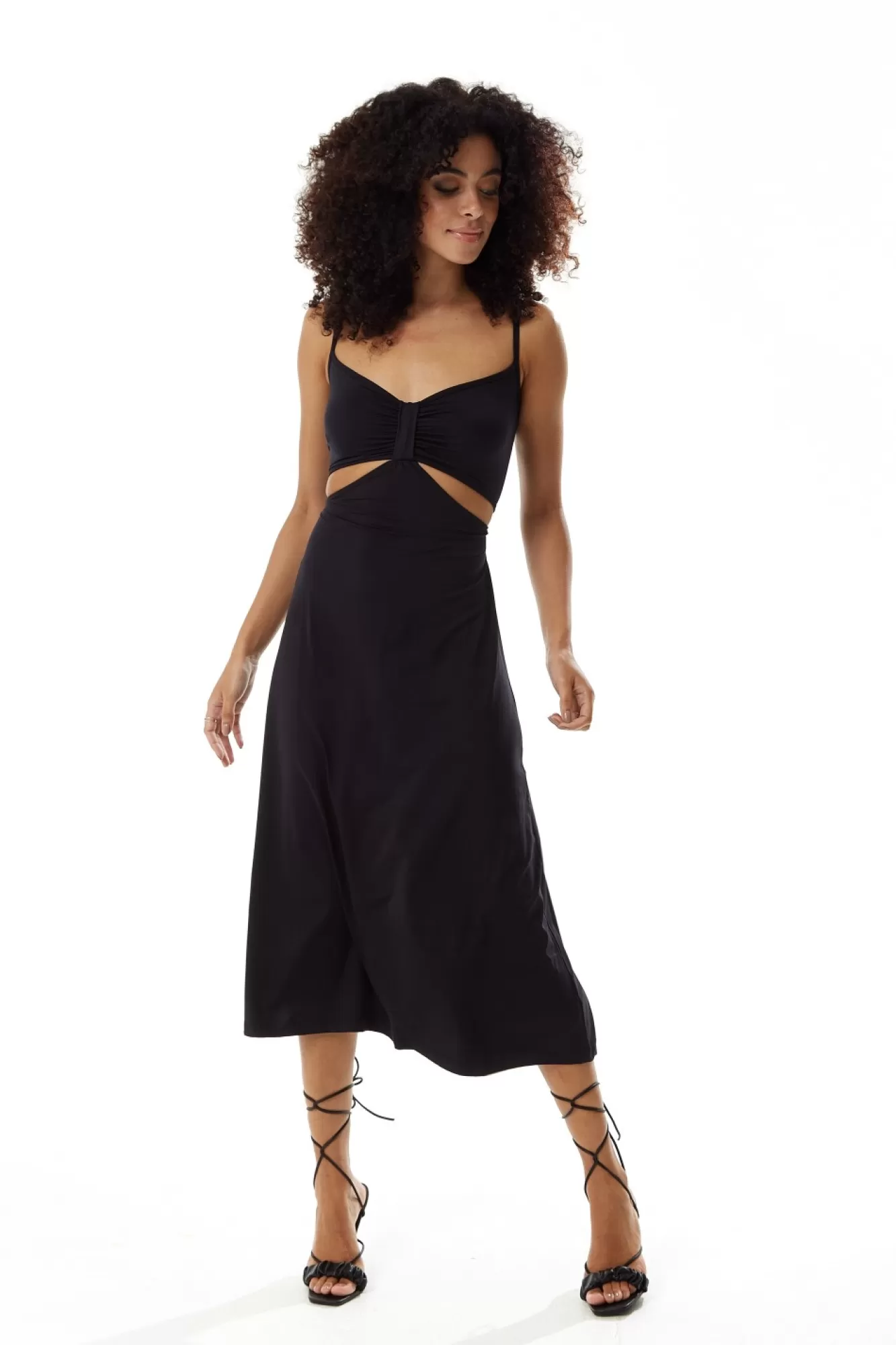 Midi Dresses^Liquorish Cami Dress With Cut Out Details Black
