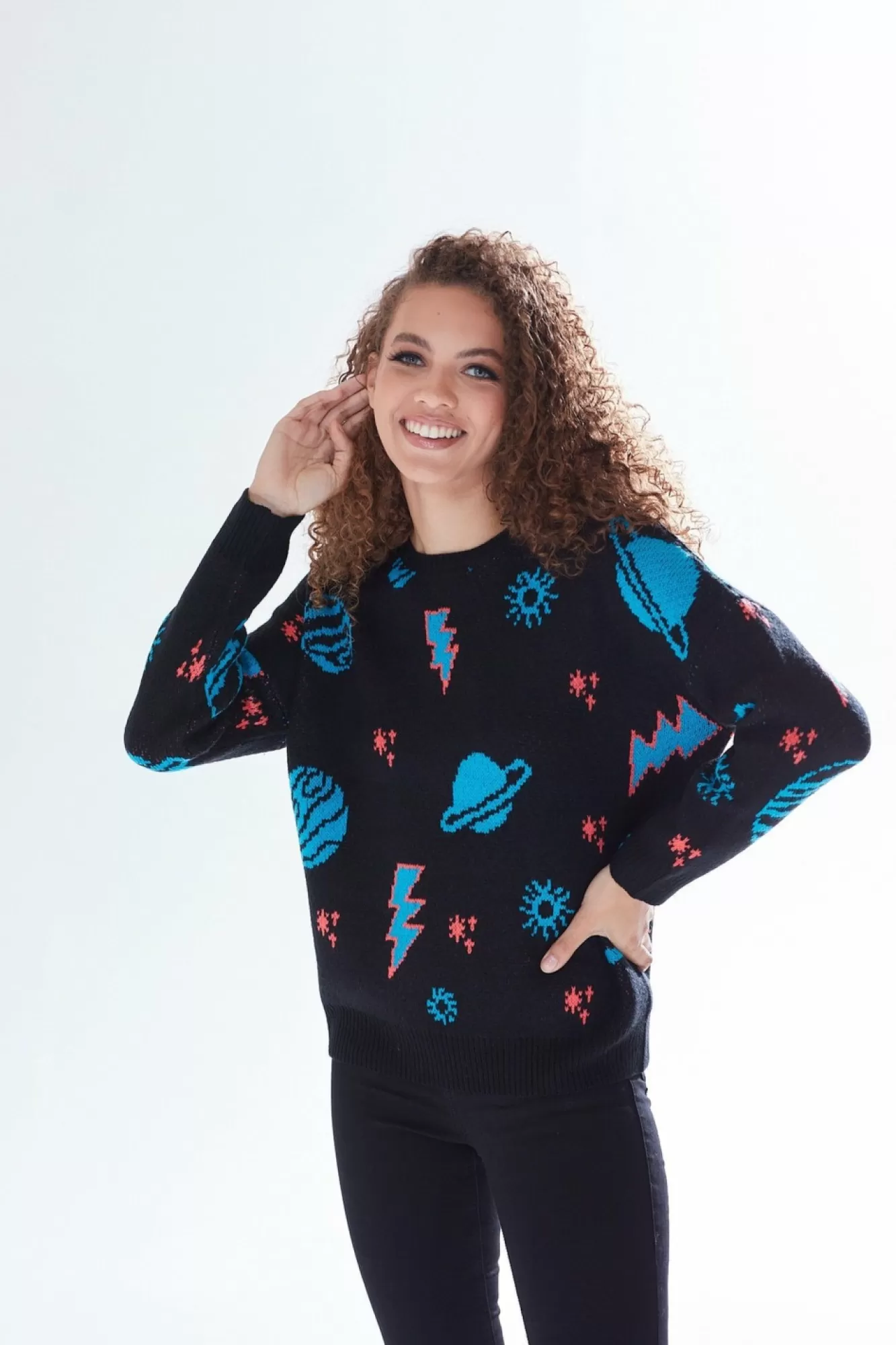 Jumpers^Liquorish Cosmic Pattern Jumper Multicolor