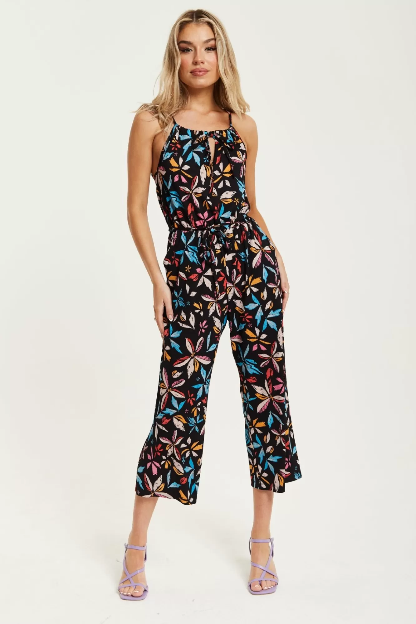 Jumpsuits^Liquorish Floral Print Jumpsuit With Straight Legs Multicolour