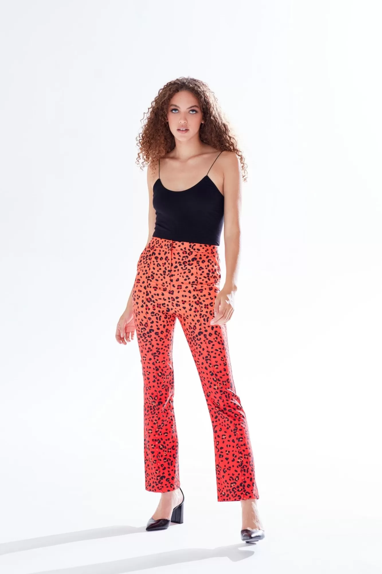 Trousers^Liquorish Leopard Print Ombre Suit Trousers Multiorange