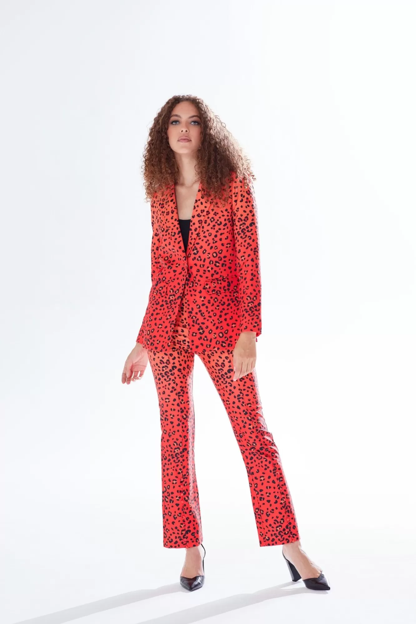 Trousers^Liquorish Leopard Print Ombre Suit Trousers Multiorange