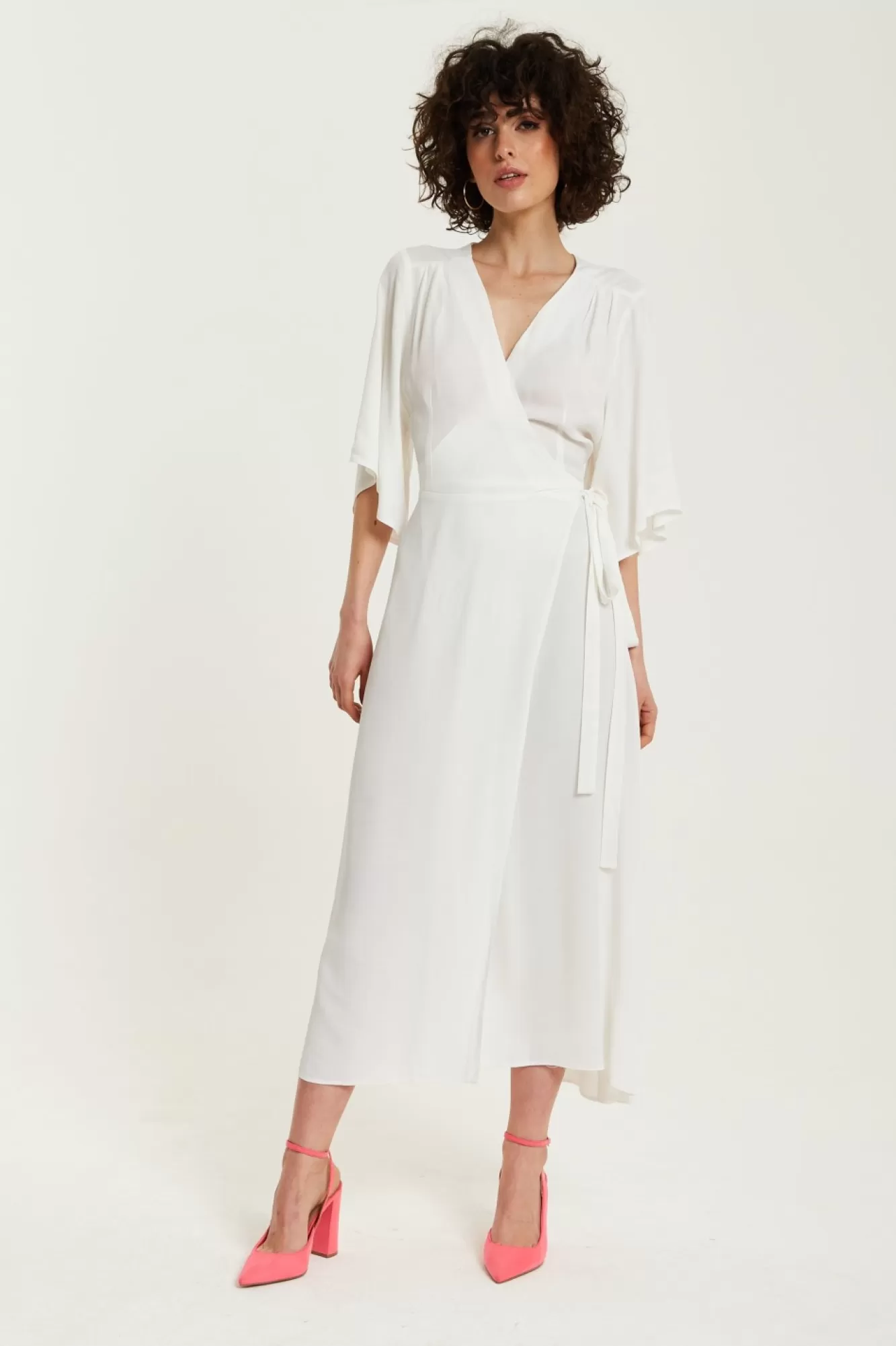 Midi Dresses^Liquorish Midi Wrap Dress In White