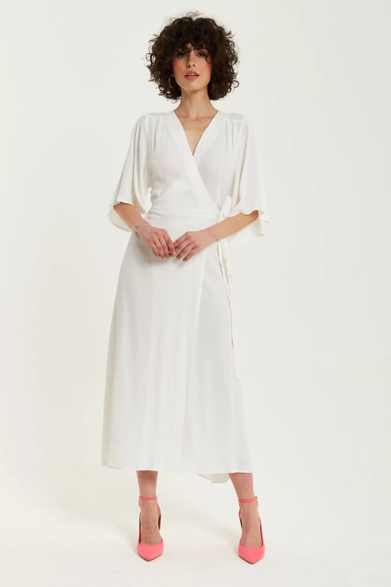 Midi Dresses^Liquorish Midi Wrap Dress In White