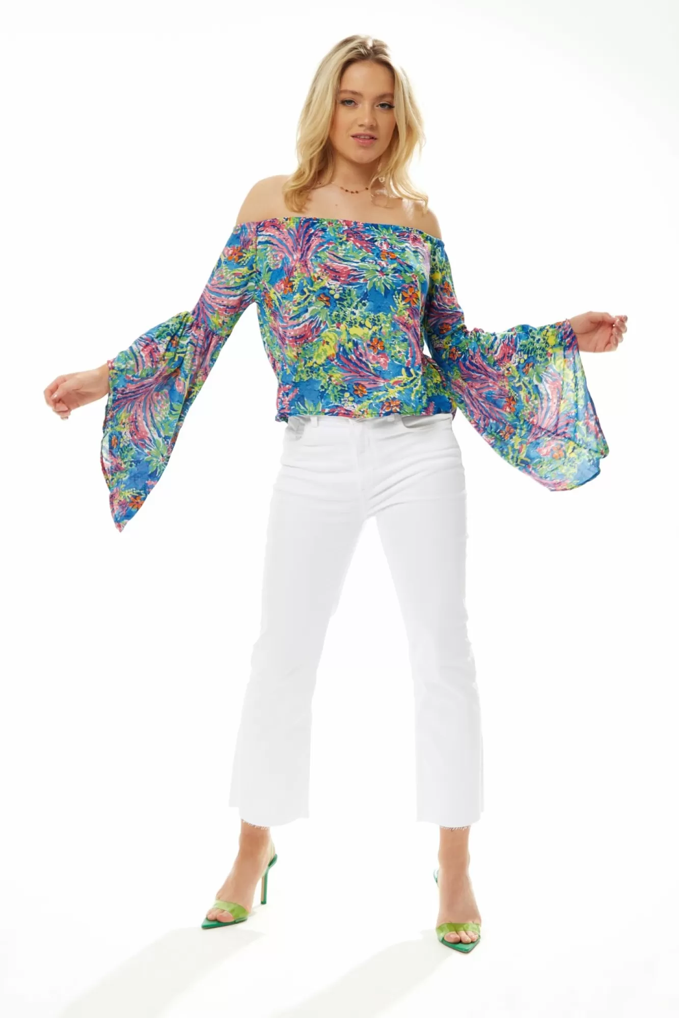 Blouses^Liquorish Off Shoulder Multicolour Top Multicolor