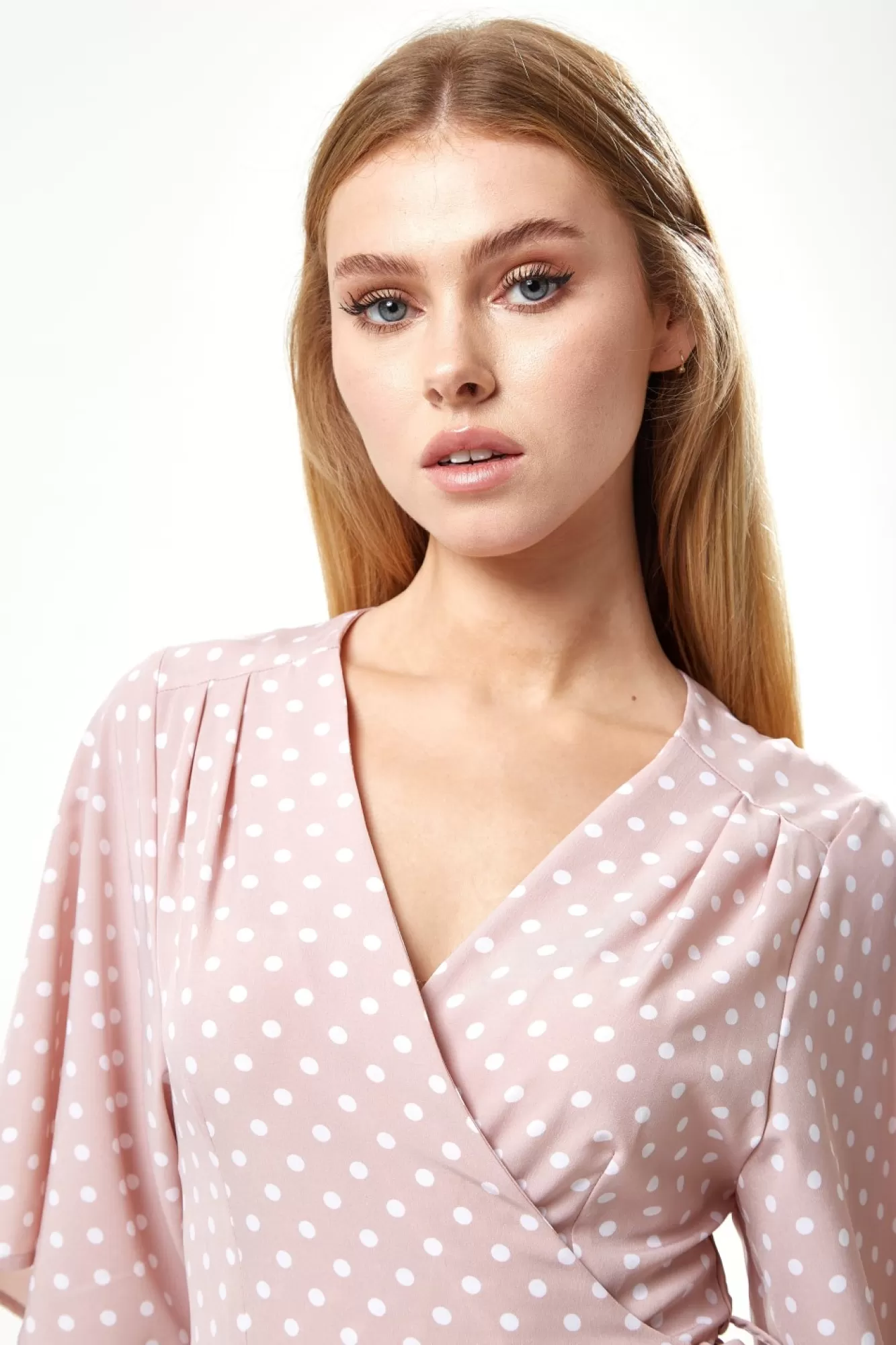 Midi Dresses^Liquorish Polka Dot Midi Wrap Dress In Light Pink Lightpink