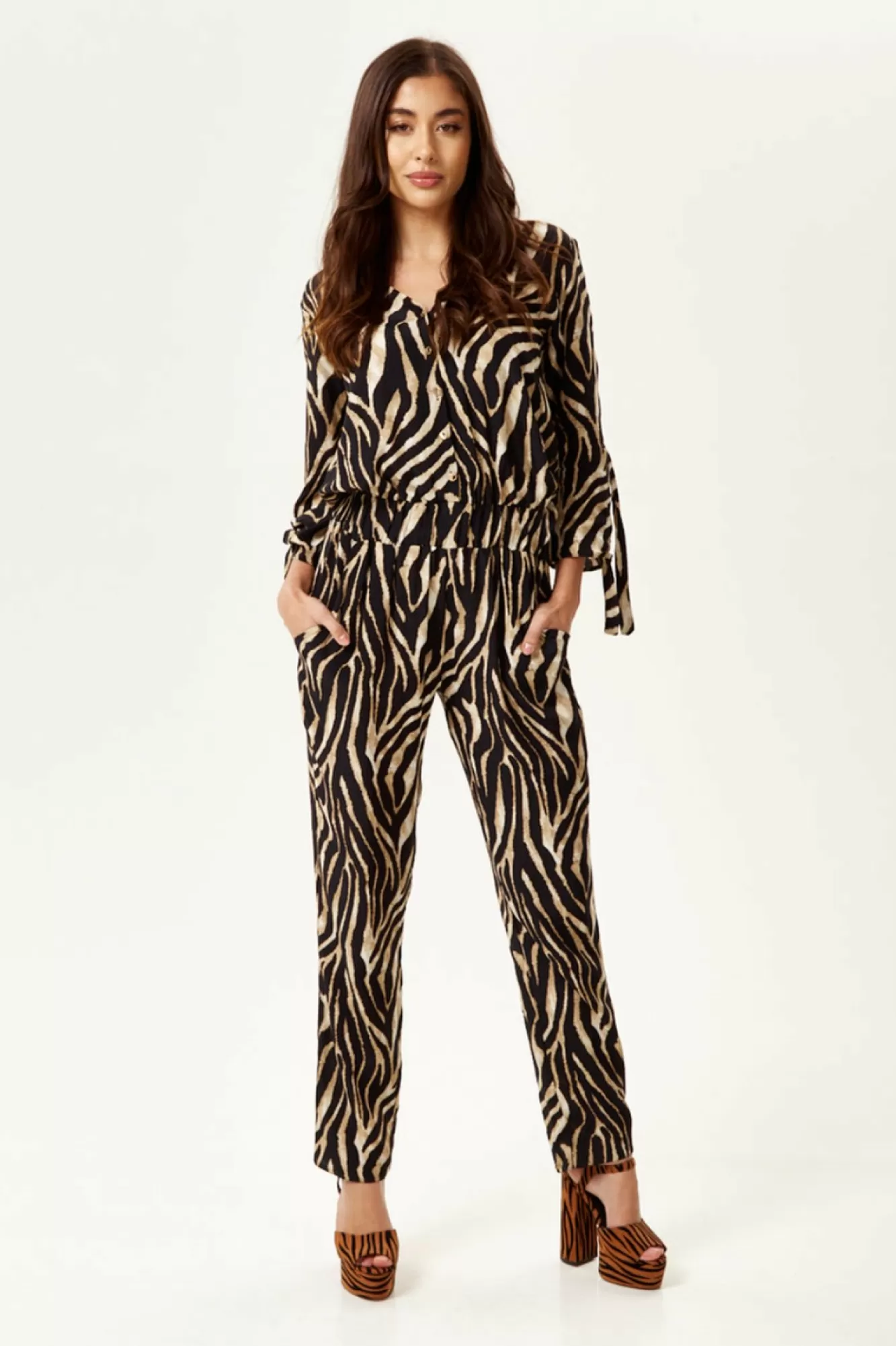 Jumpsuits^Liquorish Print Jumpsuit Zebra
