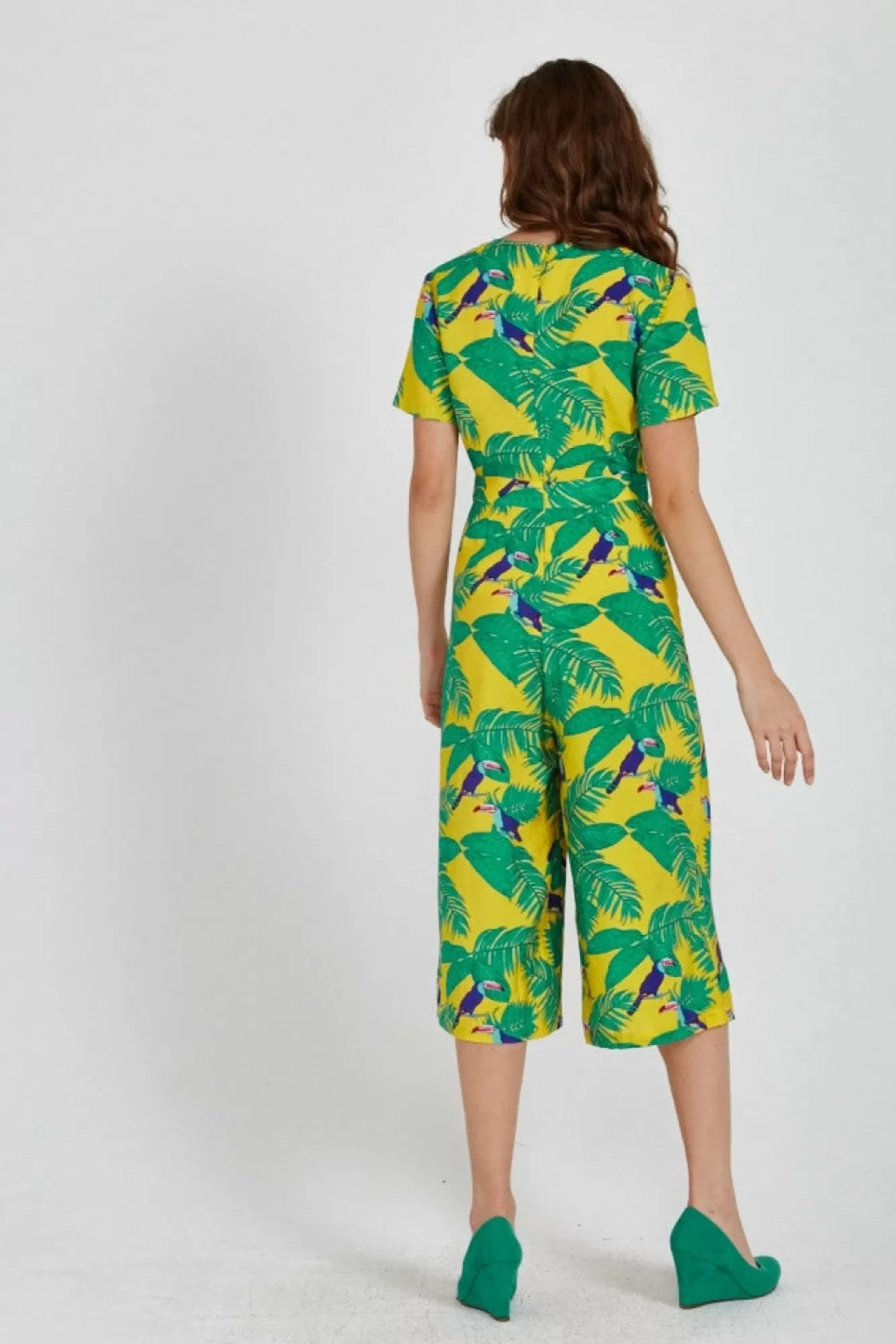 Jumpsuits^Liquorish Rock Kandy Wide Leg Jumpsuit In Yellow Leaf Print Yellowleaf