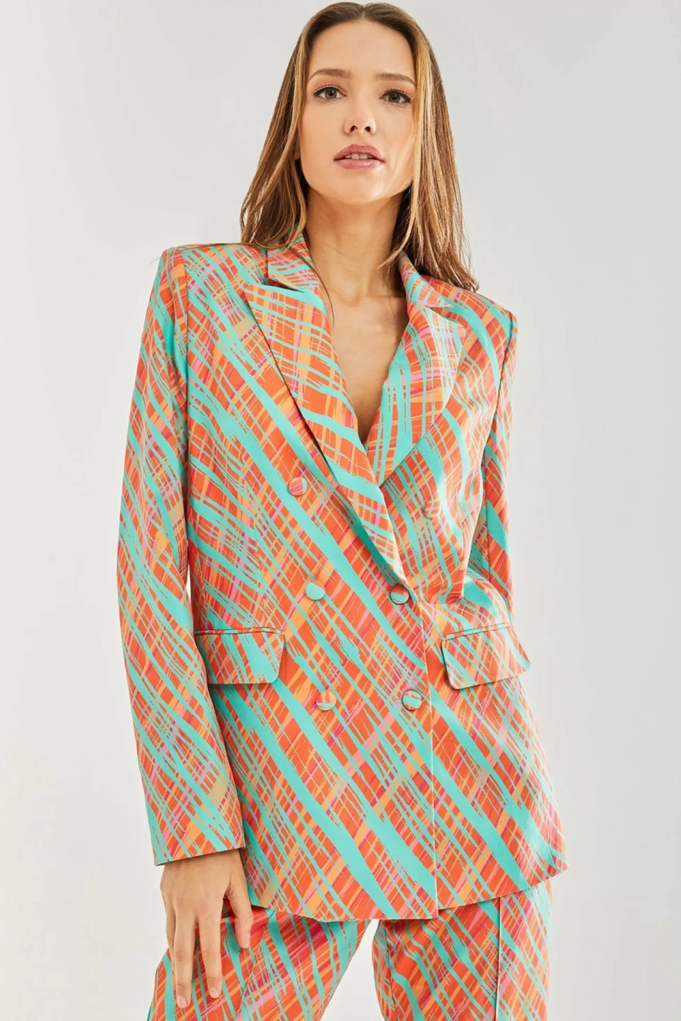 Outerwear^Liquorish Scribble Print Blazer Orange