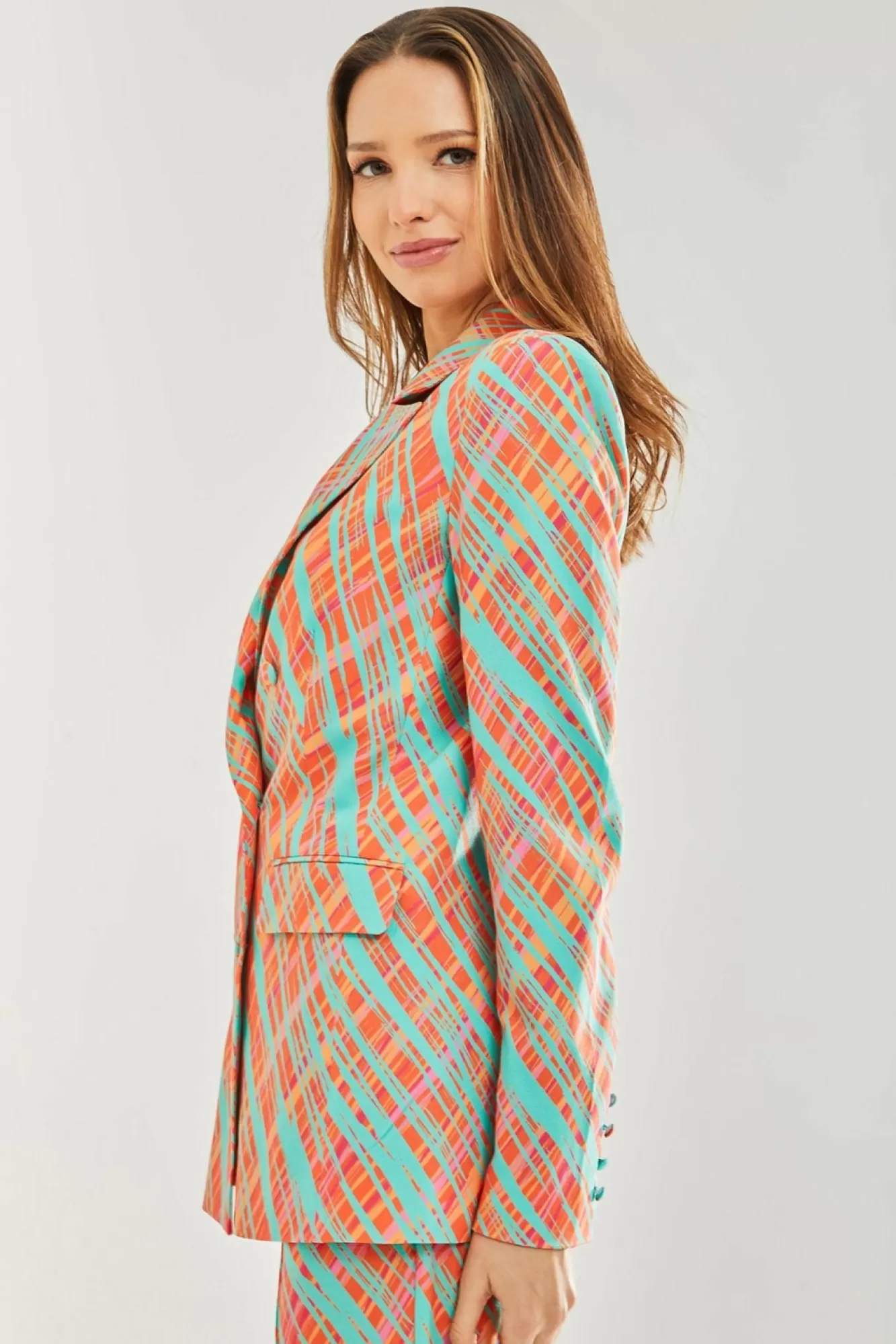 Outerwear^Liquorish Scribble Print Blazer Orange