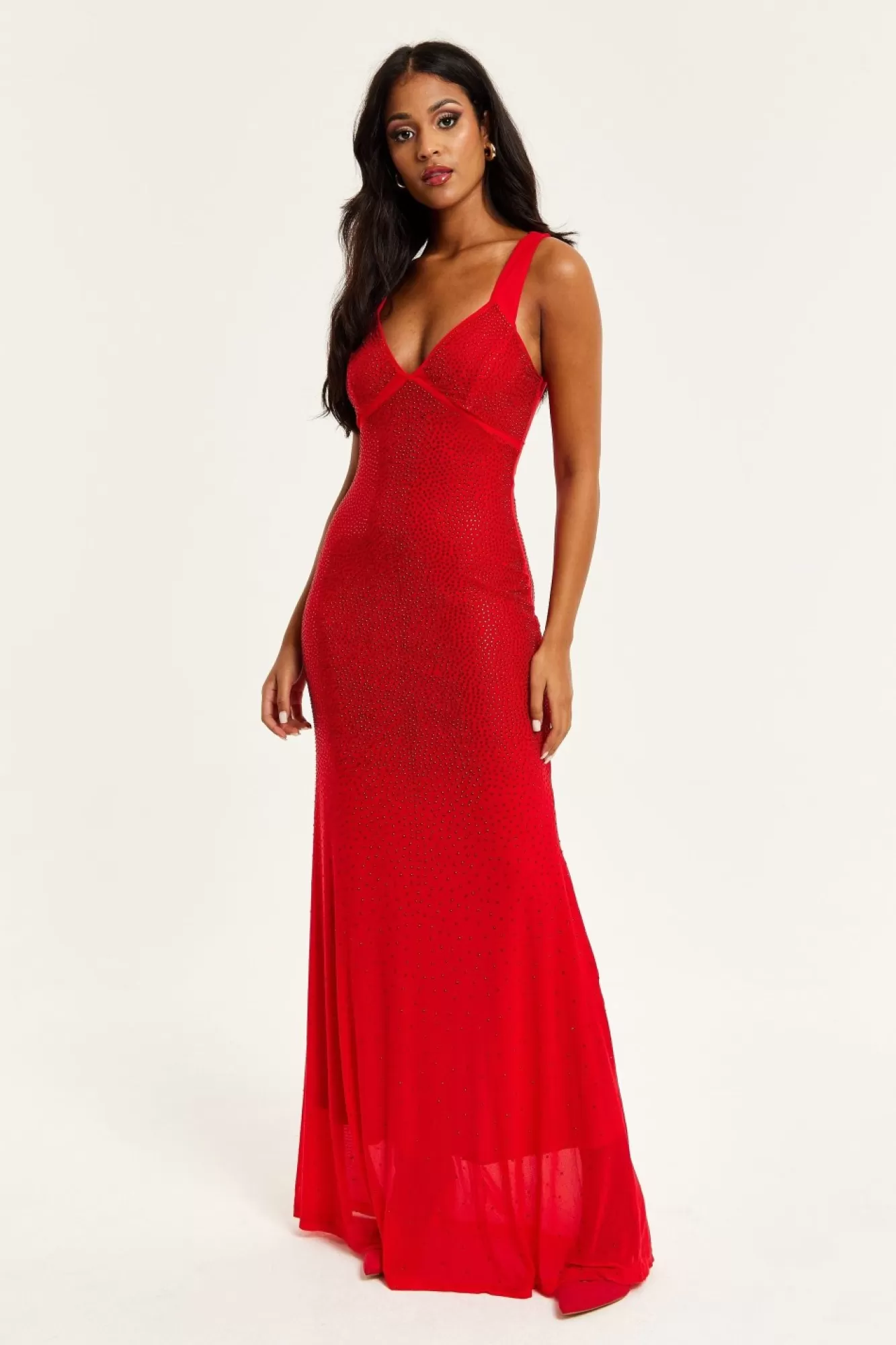 Maxi Dresses^Liquorish Sequin Maxi Dress With Open Back Detail Red