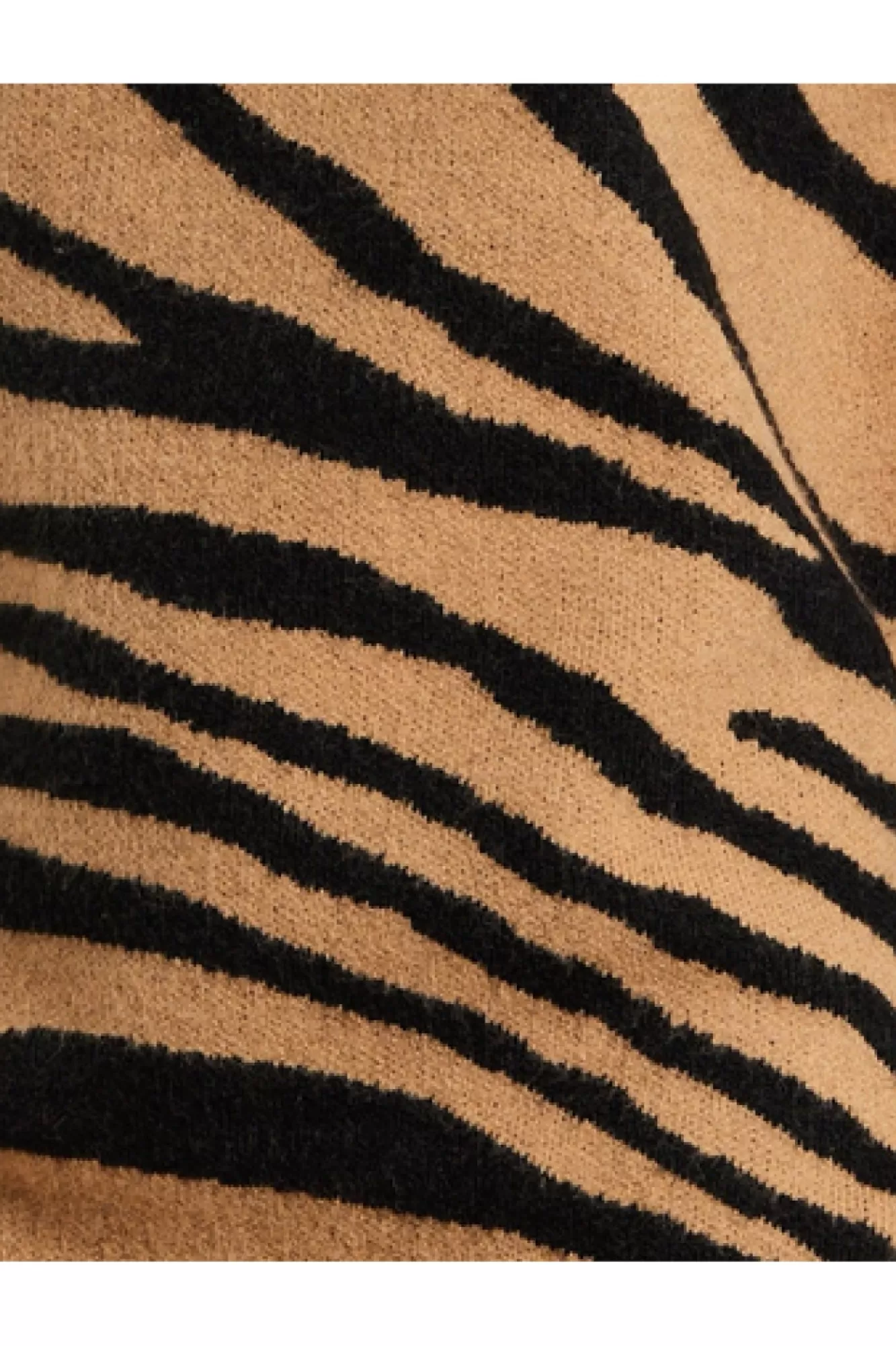 Jumpers^Liquorish Zebra Pattern High Neck Jumper In And Black Brown