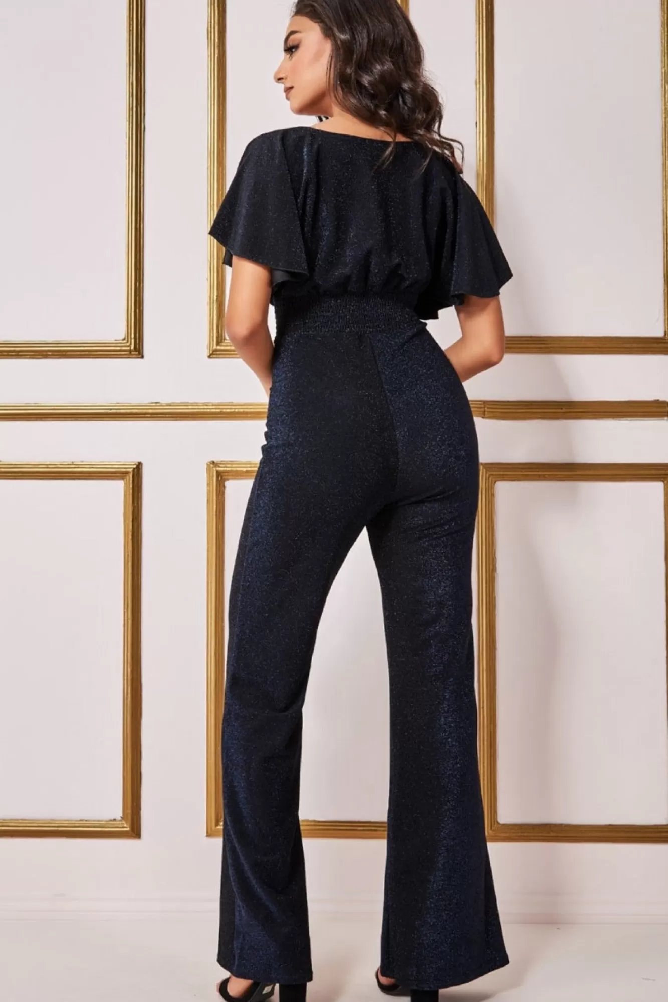 Jumpsuits^* Lurex Wrap Style Jumpsuit Navy