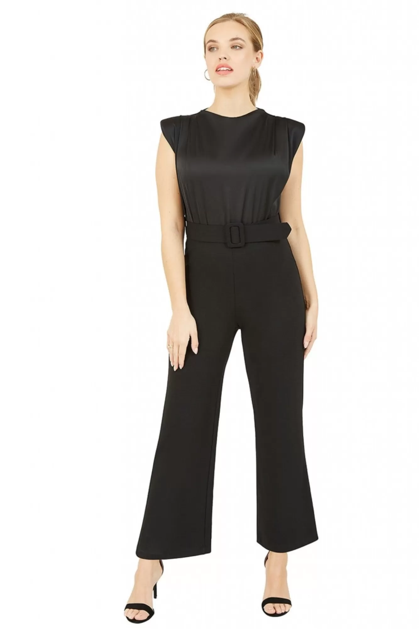 Jumpsuits^Mela London Cowl Neck Stretch Jumpsuit Black