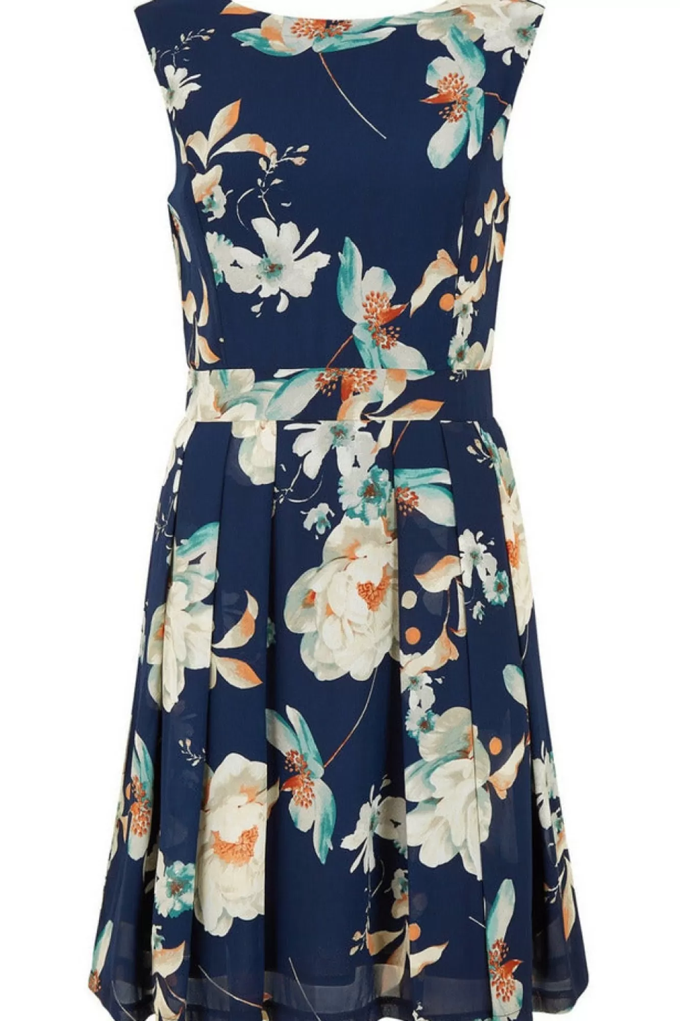 Mini Dresses^Mela London Floral Skater Dress Navy