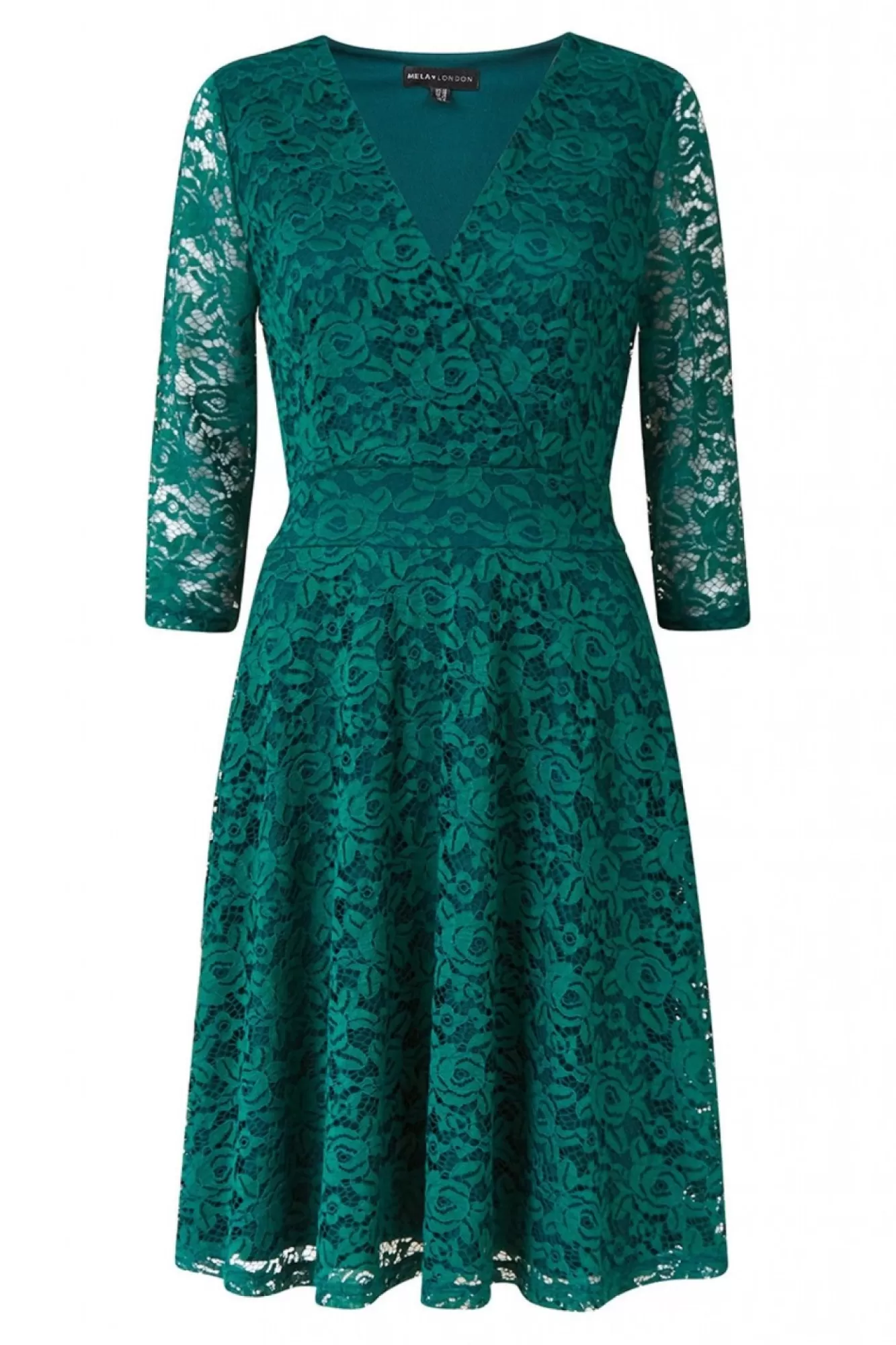 Mini Dresses^Mela London Lace Skater Dress Green