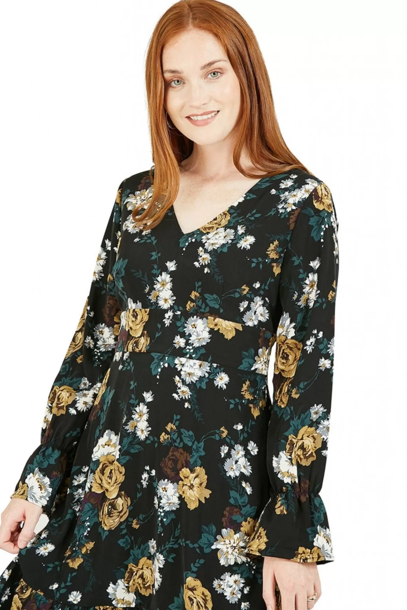 Mini Dresses^Mela London Rose Skater Dress With Frill Hem Black