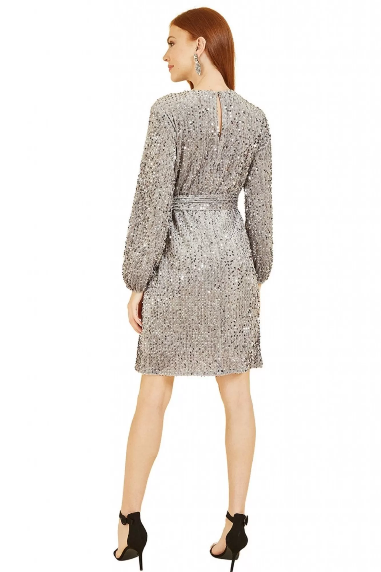 Mini Dresses^Mela London Sequin Smock Dress Silver