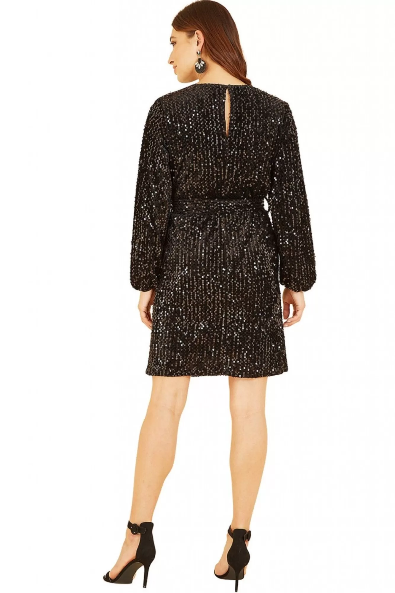 Mini Dresses^Mela London Sequin Smock Dress Black