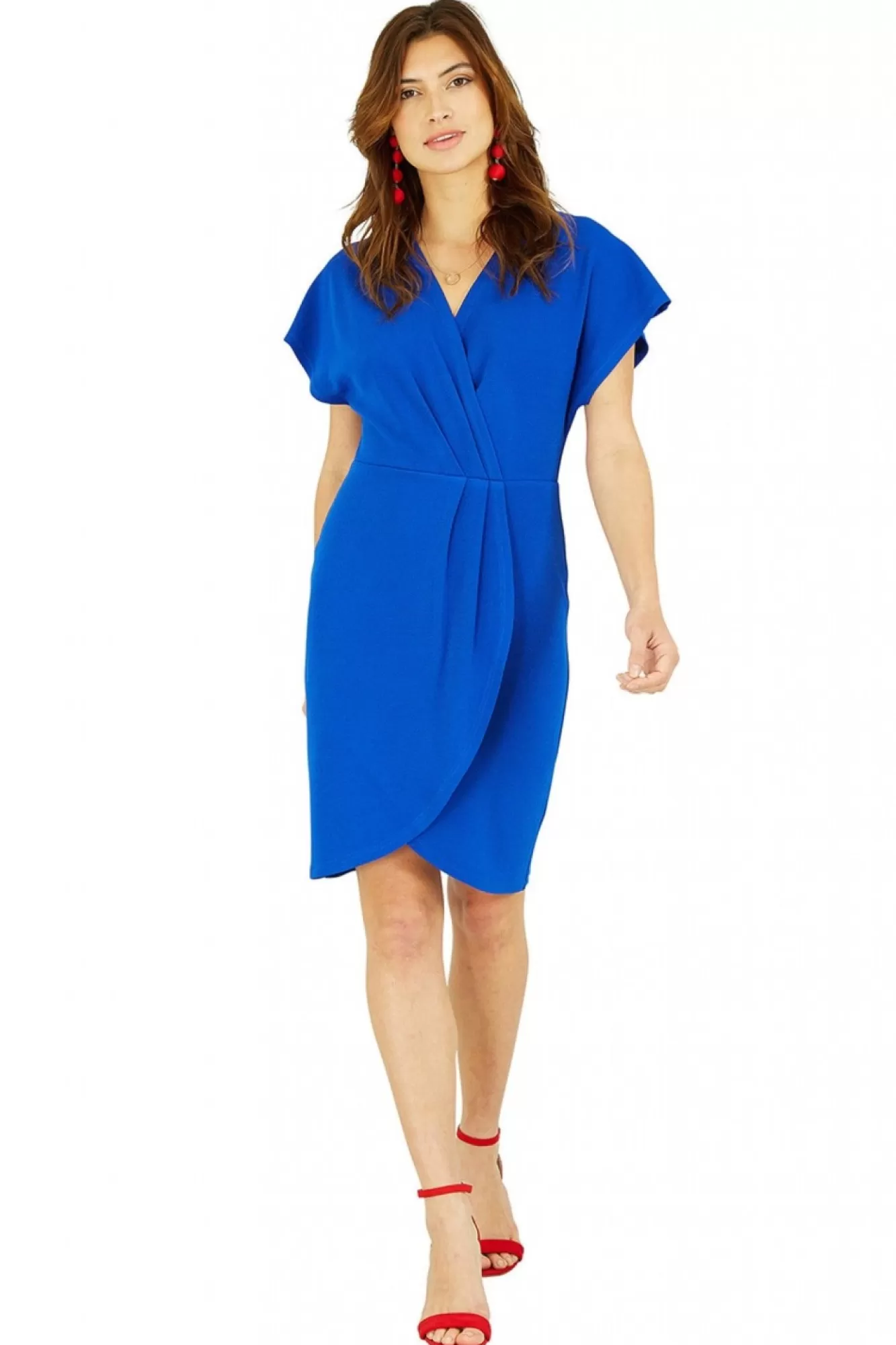 Mini Dresses^Mela London Wrap Front Dress Blue