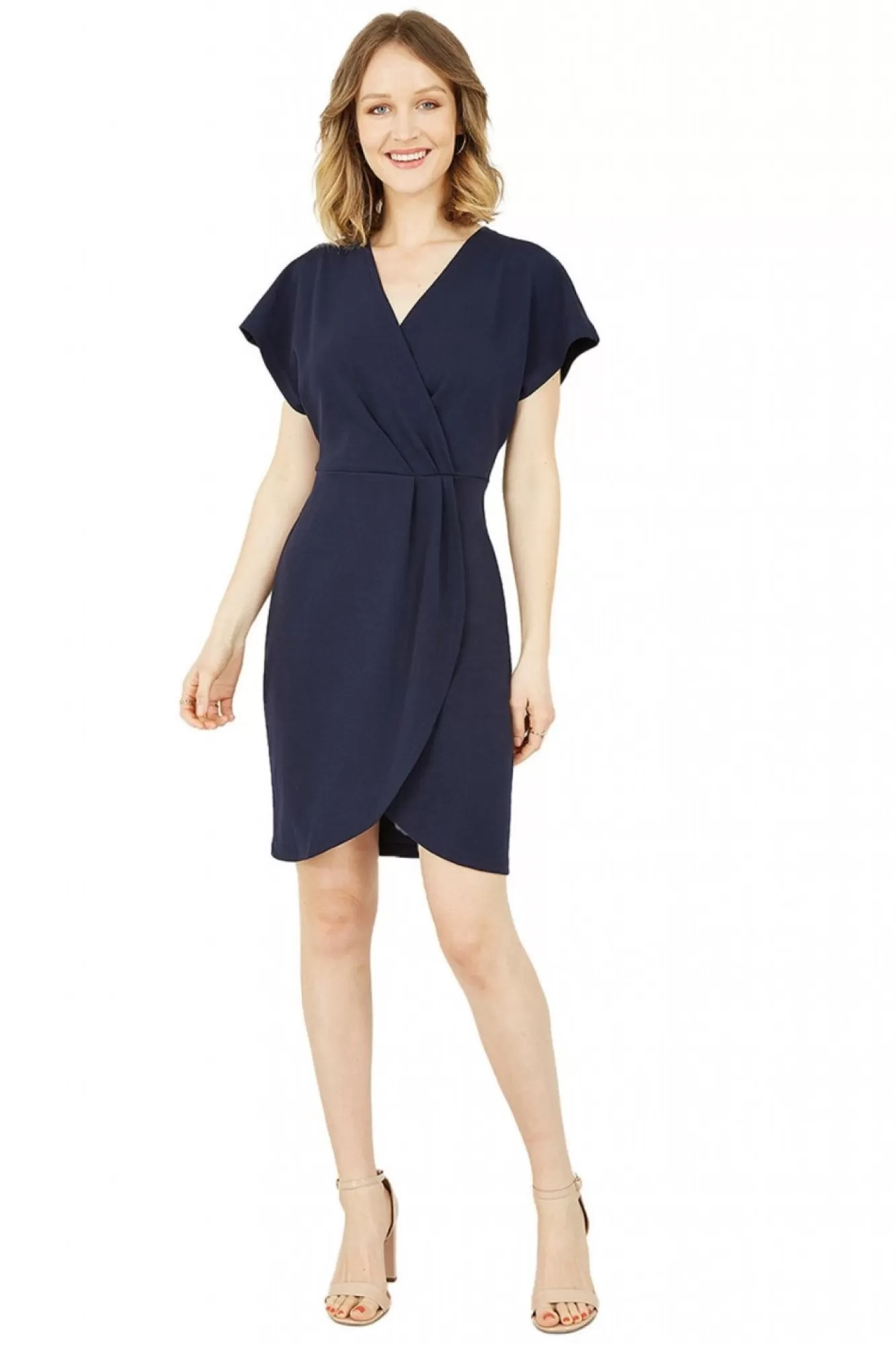 Mini Dresses^Mela London Wrap Front Dress Blue