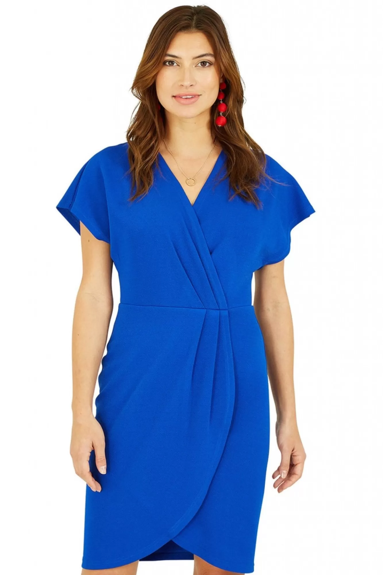 Mini Dresses^Mela London Wrap Front Dress Blue