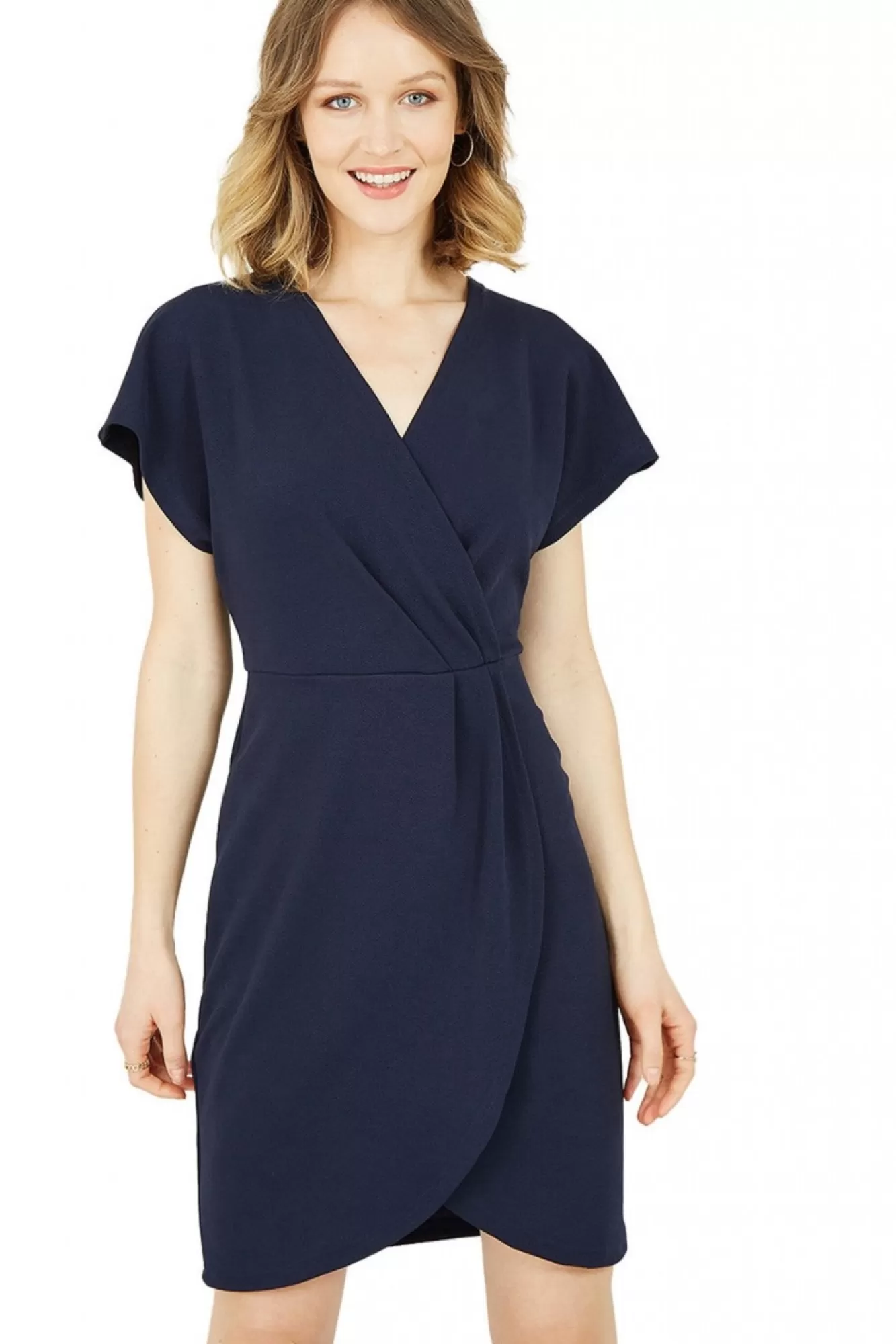 Mini Dresses^Mela London Wrap Front Dress Blue
