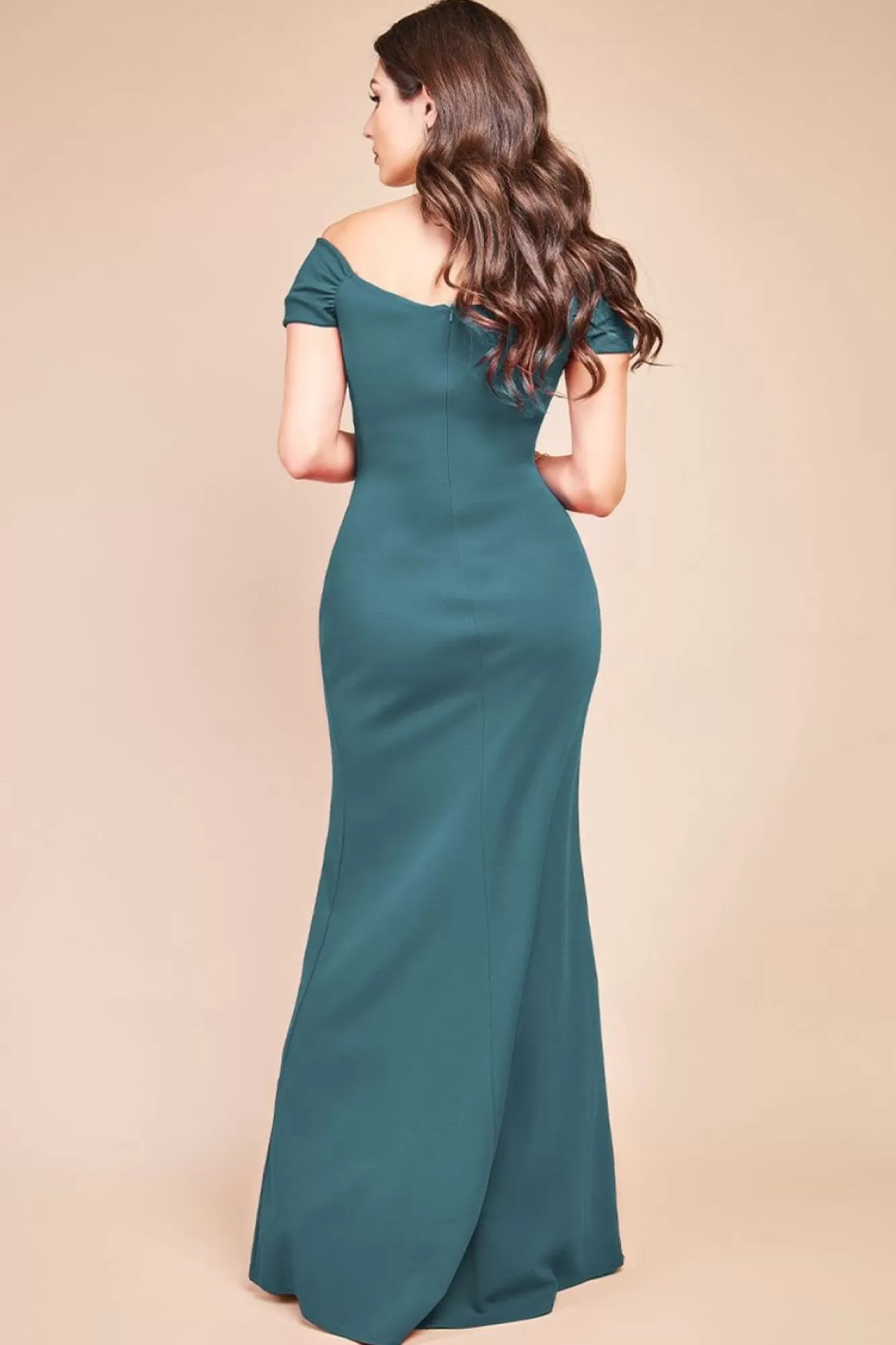 Maxi Dresses^* Off The Shoulder Knot Front Maxi Green Emerald
