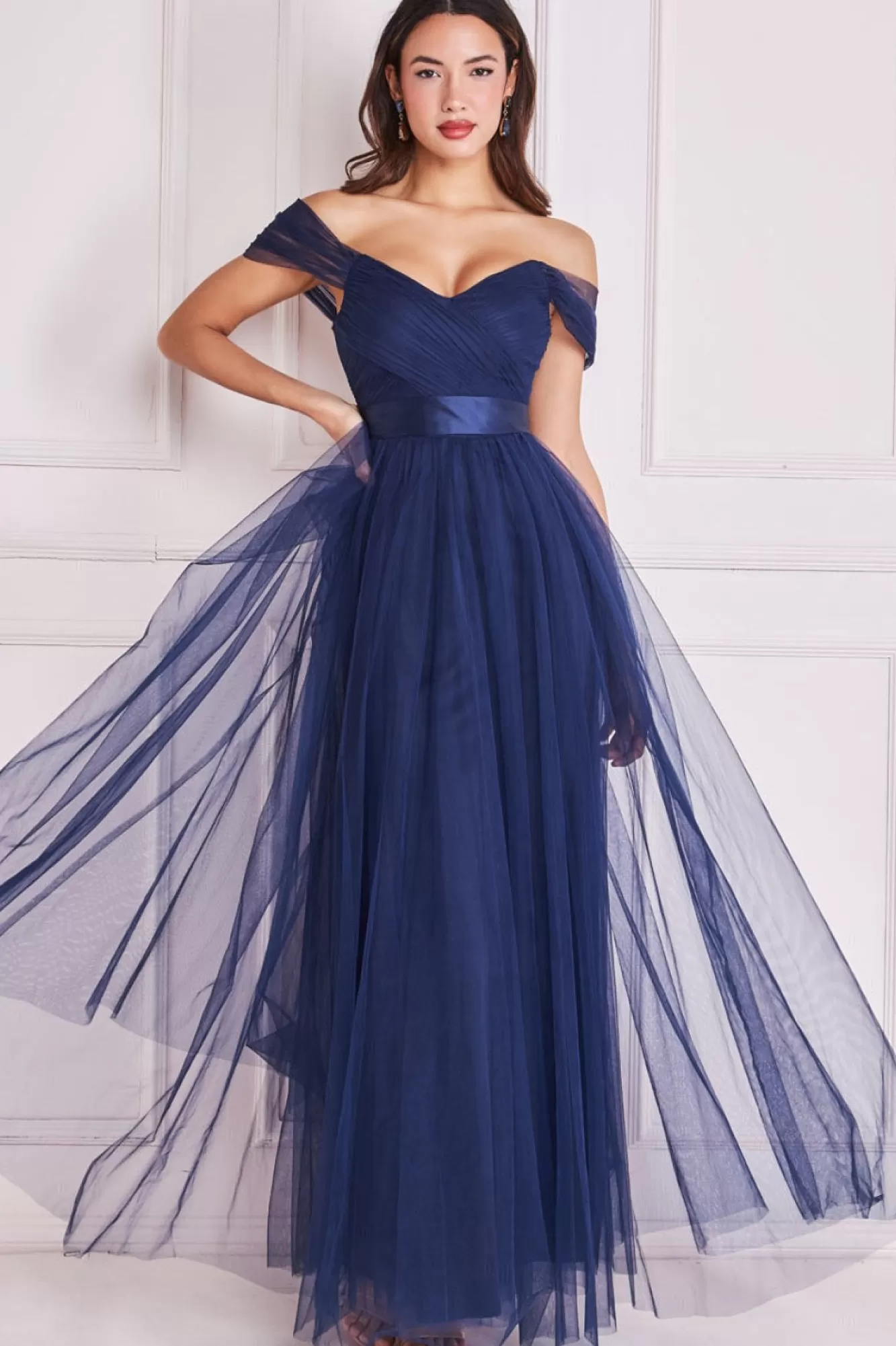 Maxi Dresses^* Off The Shoulder Princess Maxi Dress Navy