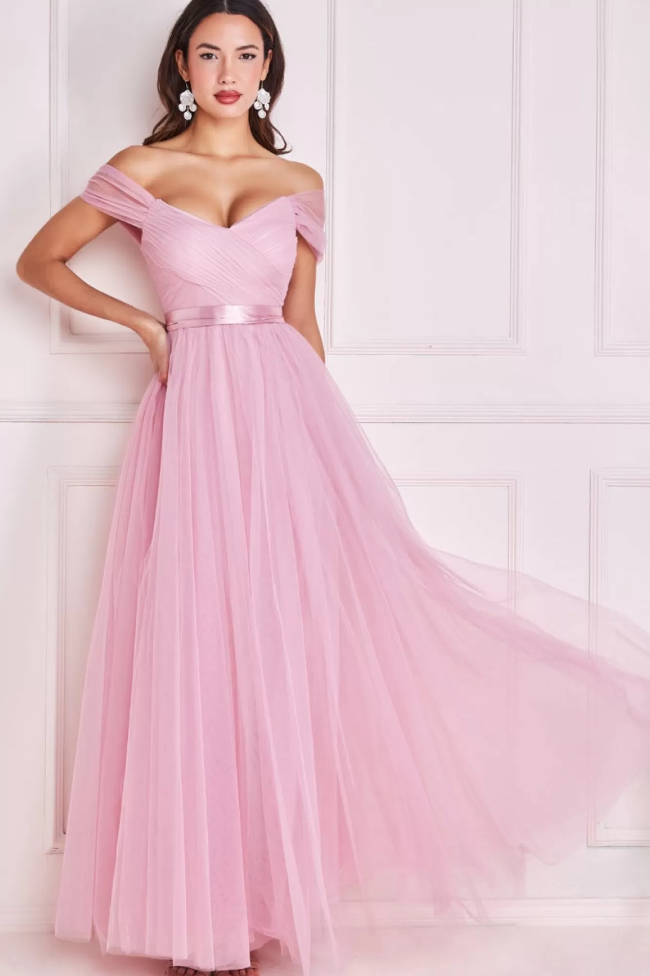 Maxi Dresses^* Off The Shoulder Princess Maxi Dress Blush