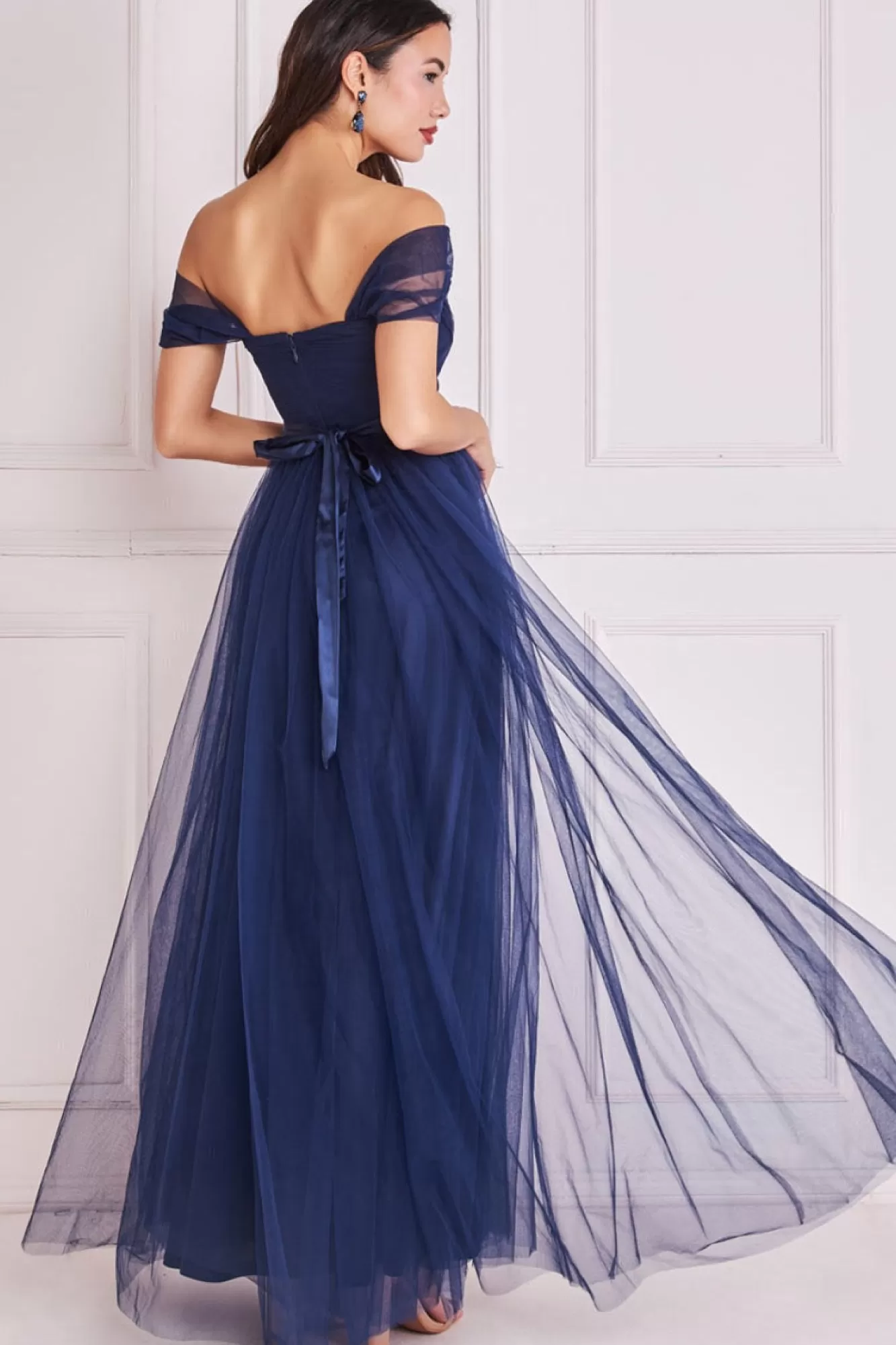 Maxi Dresses^* Off The Shoulder Princess Maxi Dress Navy