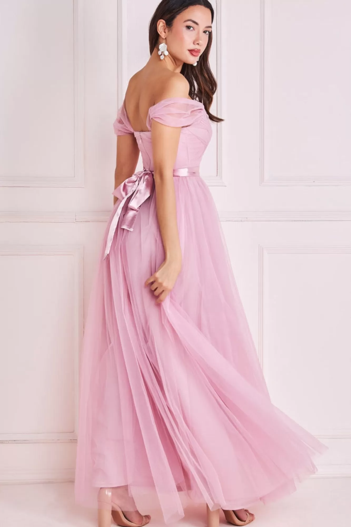 Maxi Dresses^* Off The Shoulder Princess Maxi Dress Blush