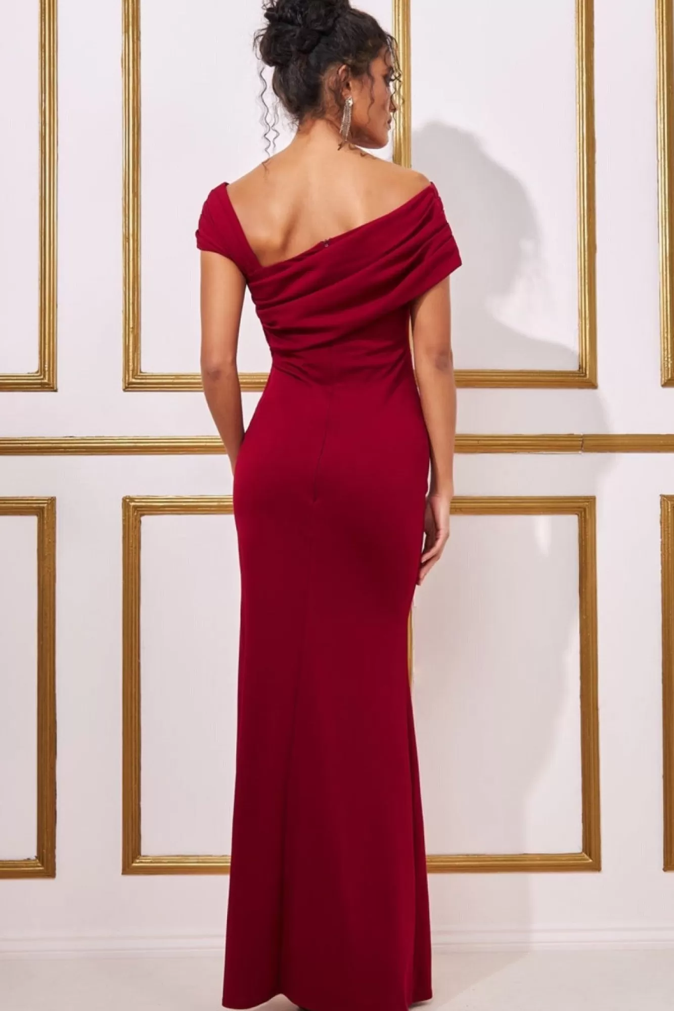 Maxi Dresses^* One Shoulder Evening Maxi Dress Wine