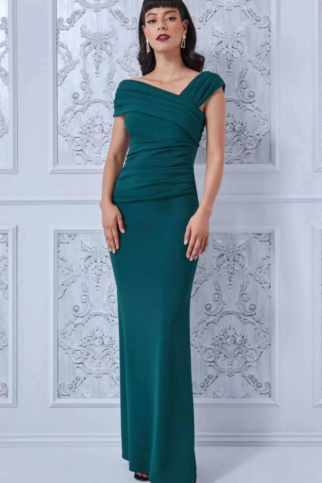 Maxi Dresses^* One Shoulder Evening Maxi Green Emerald