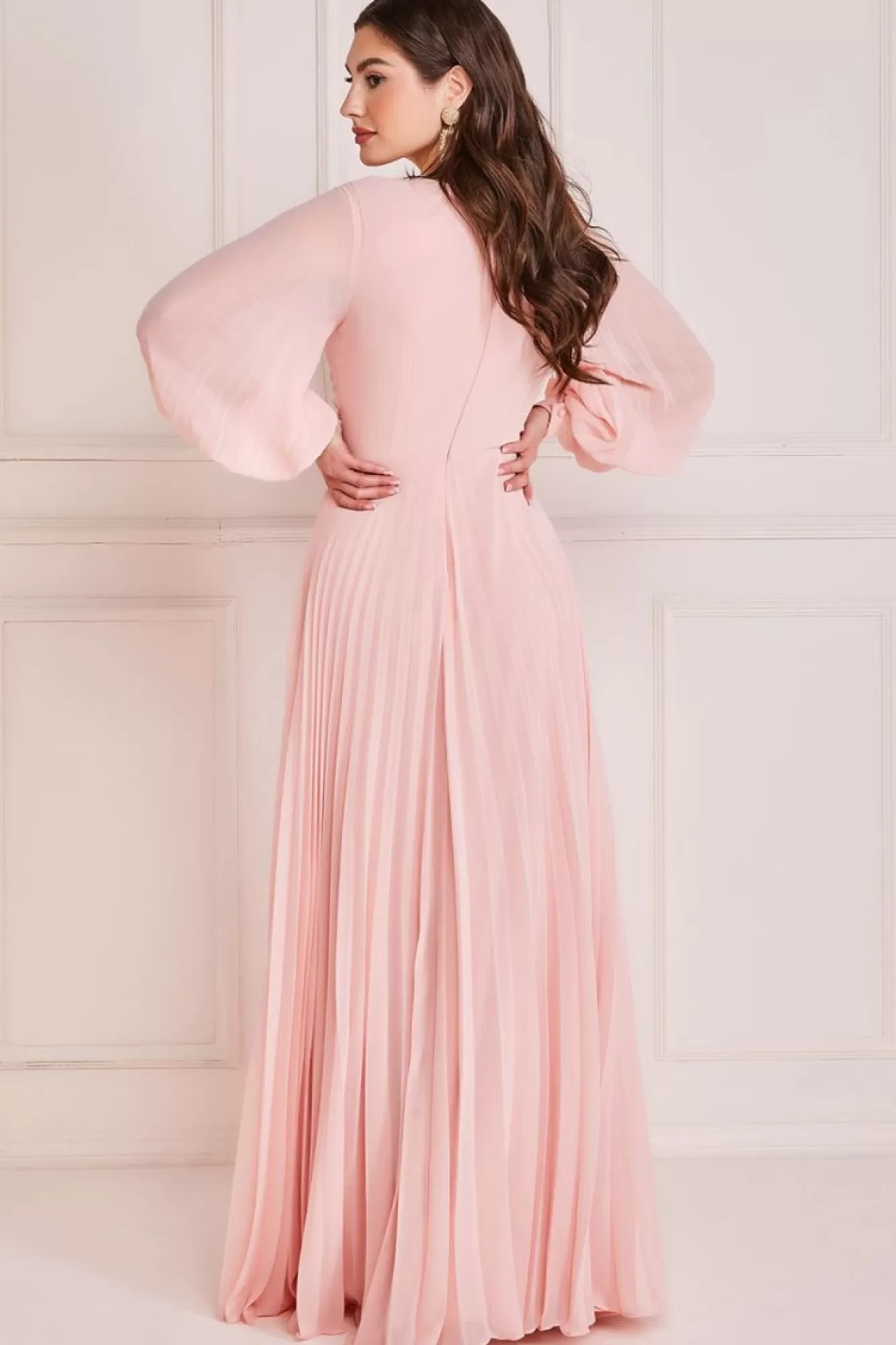 Maxi Dresses^* Pleated Skirt Chiffon Maxi Blush