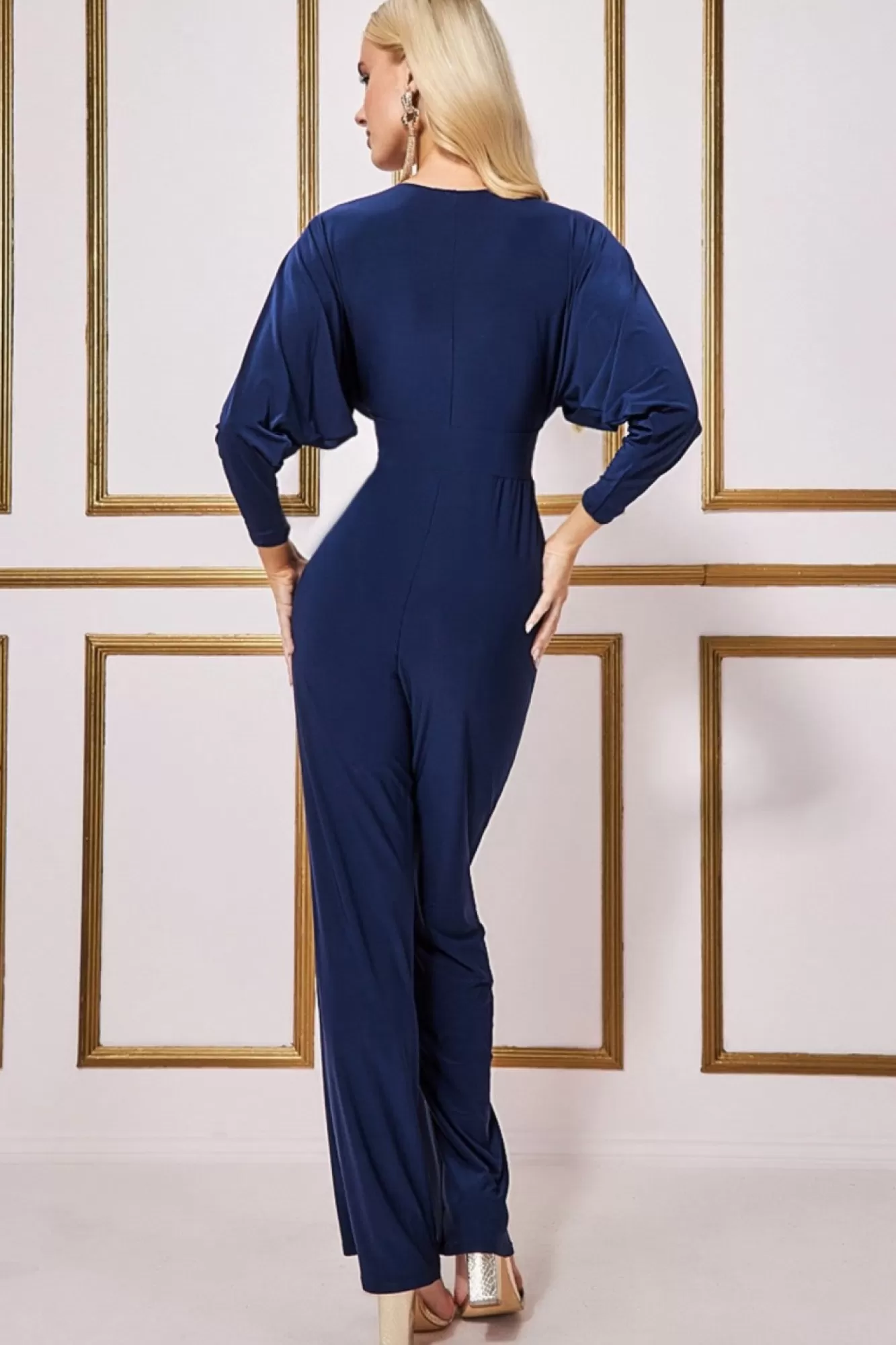 Jumpsuits^* Plunging V-Neck Jumpsuit Navy