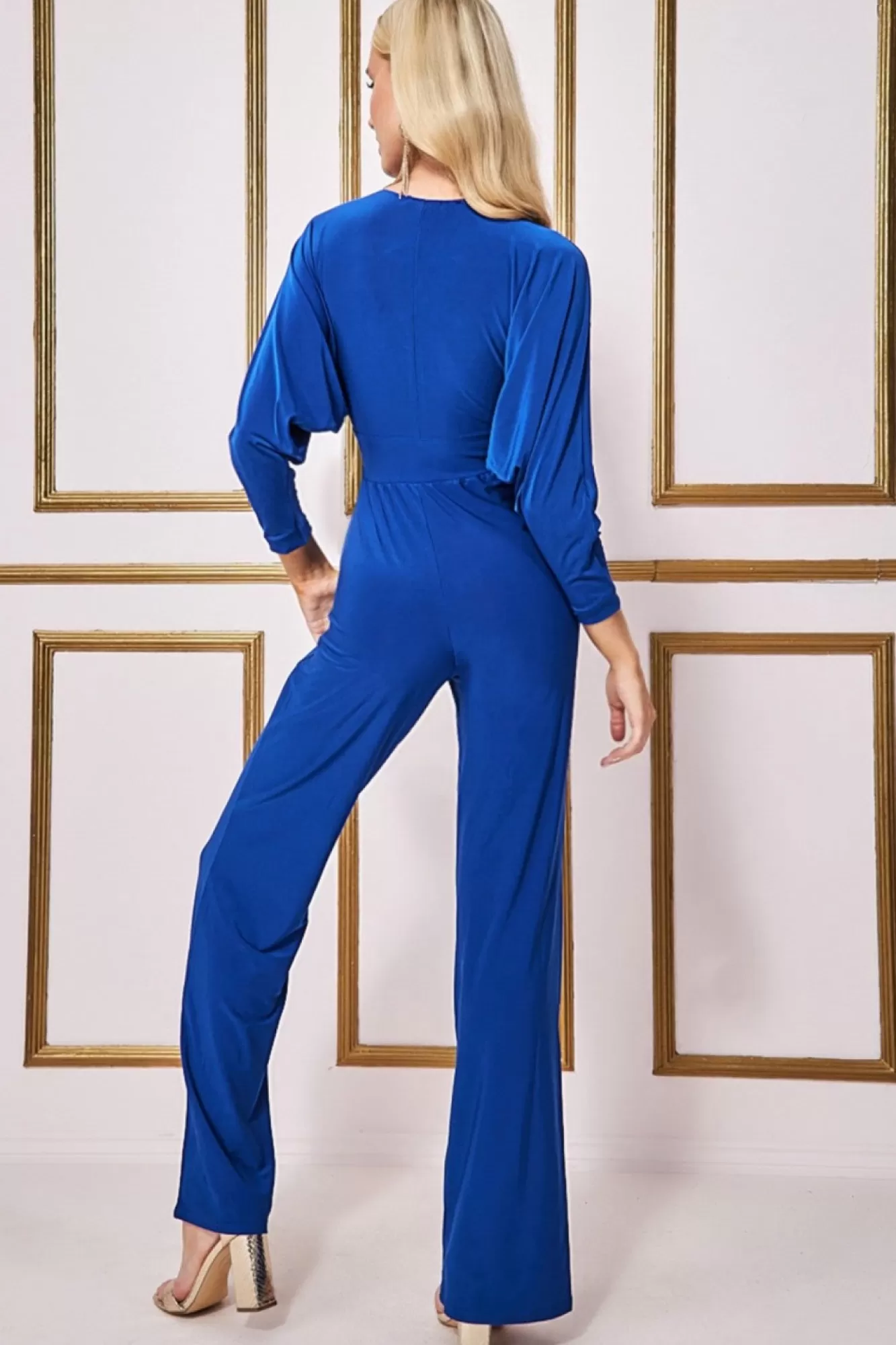 Jumpsuits^* Plunging V-Neck Jumpsuit - Royal Blue Royalblue