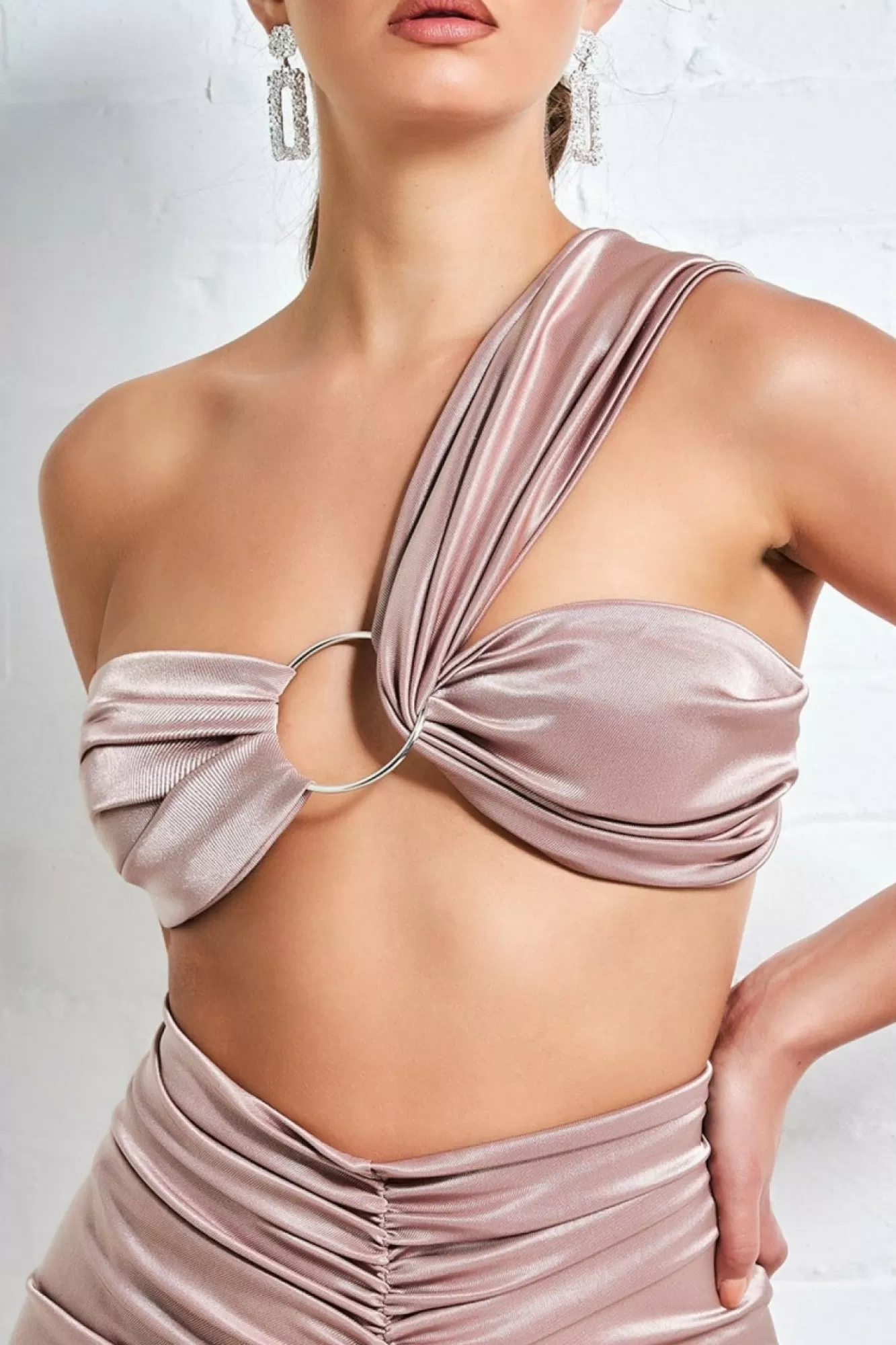 Crop Tops^* Ring Detail Bralette Champagne