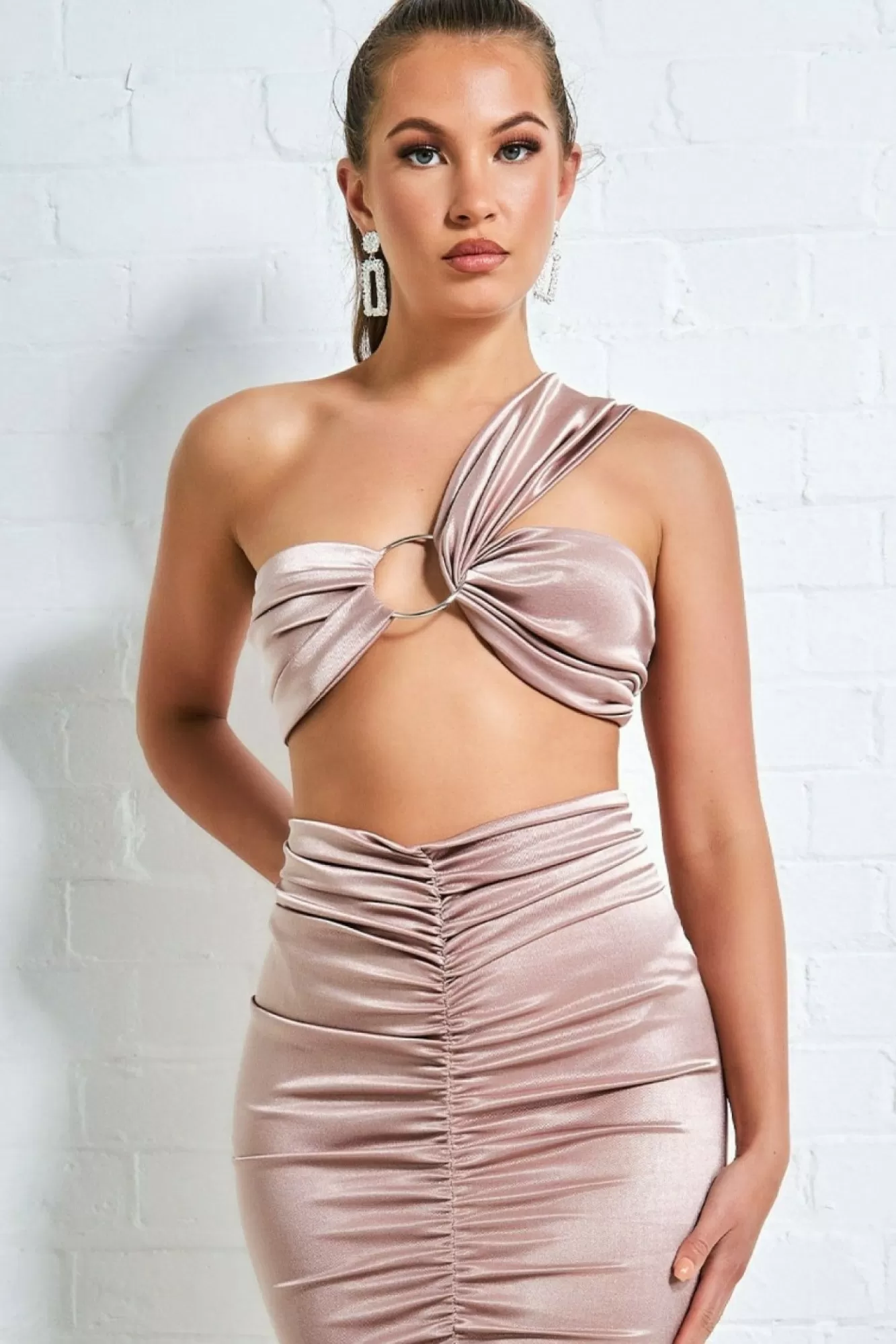 Crop Tops^* Ring Detail Bralette Champagne