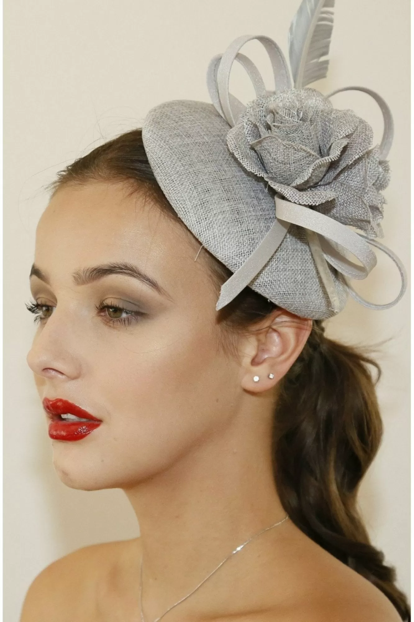 Hats & Fascinators^RubyRocks Corona Facinator Grey