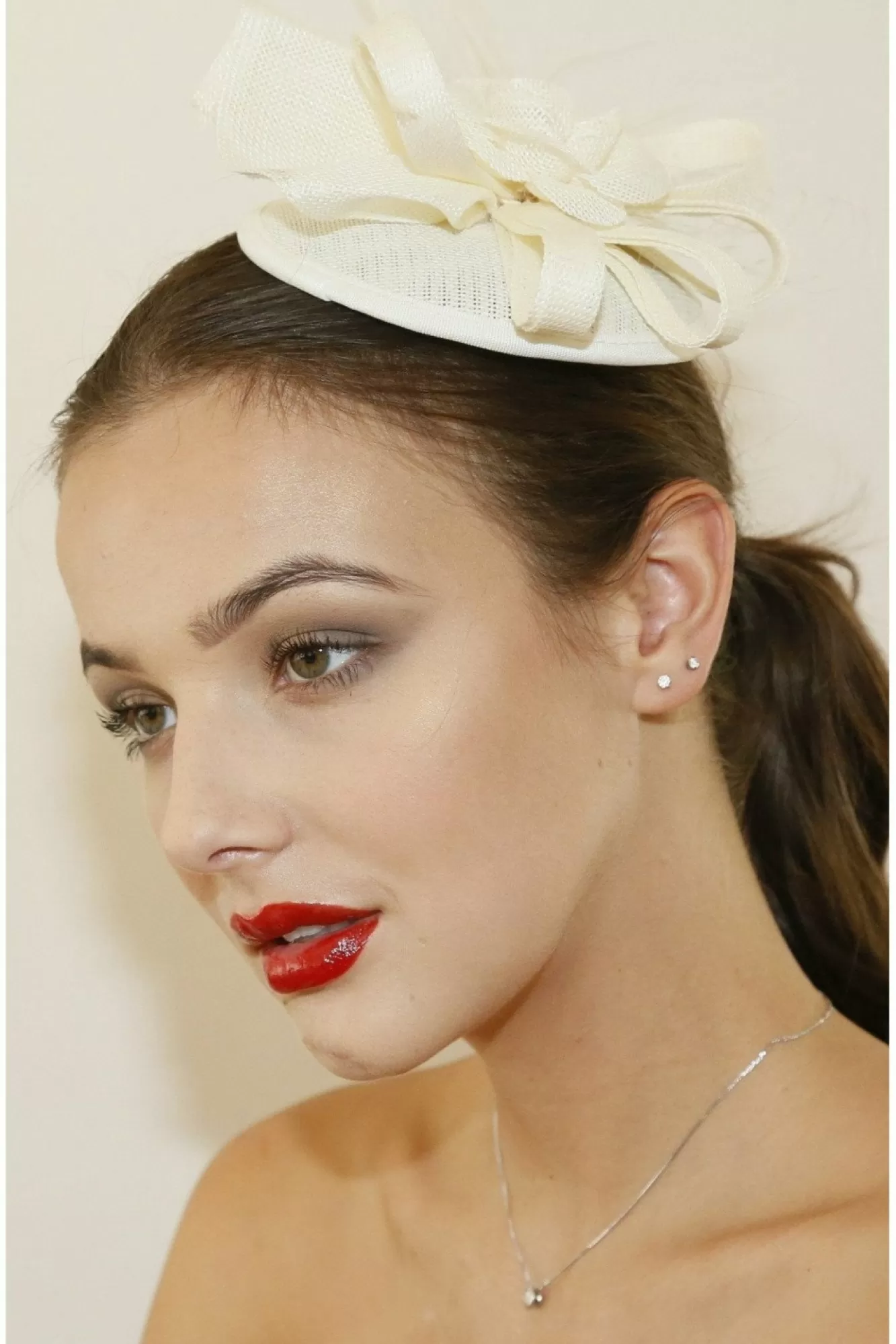 Hats & Fascinators^RubyRocks Jimena Facinator White