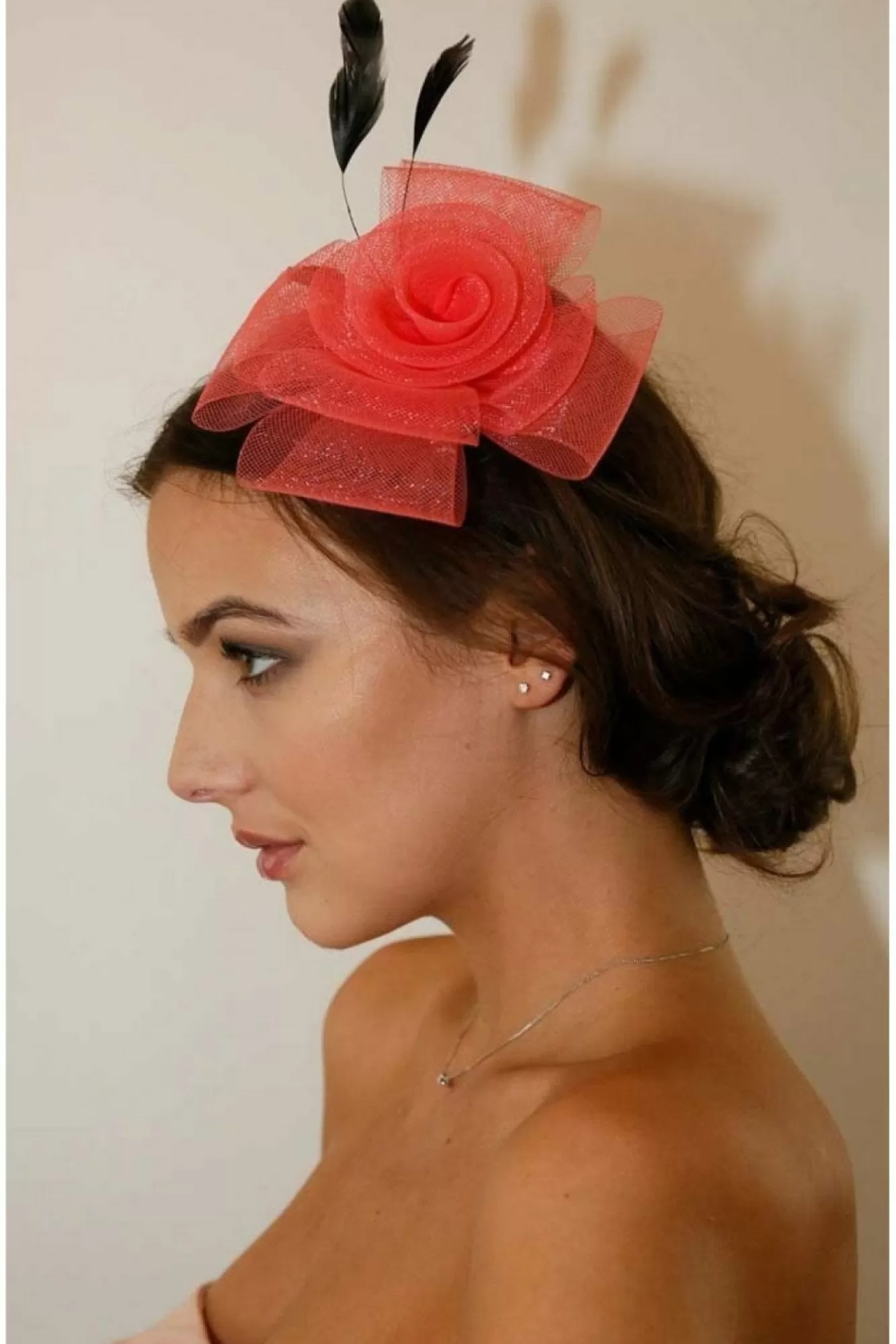 Hats & Fascinators^RubyRocks Norita Fascinator Coral