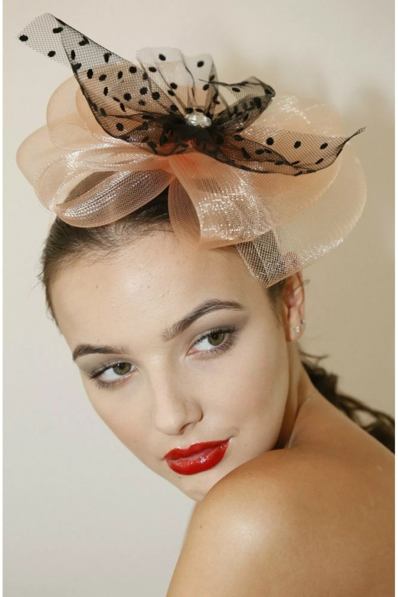 Hats & Fascinators^RubyRocks Pedra Facinator Peach