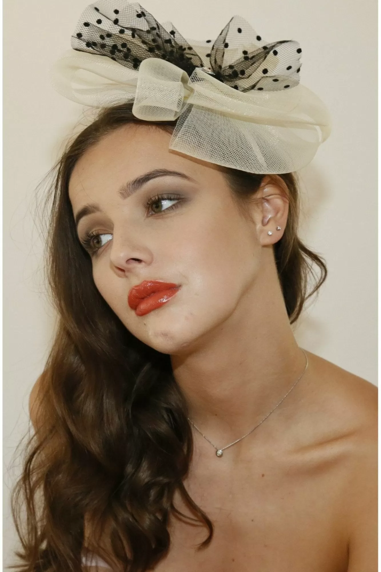 Hats & Fascinators^RubyRocks Peni Facinator Beige